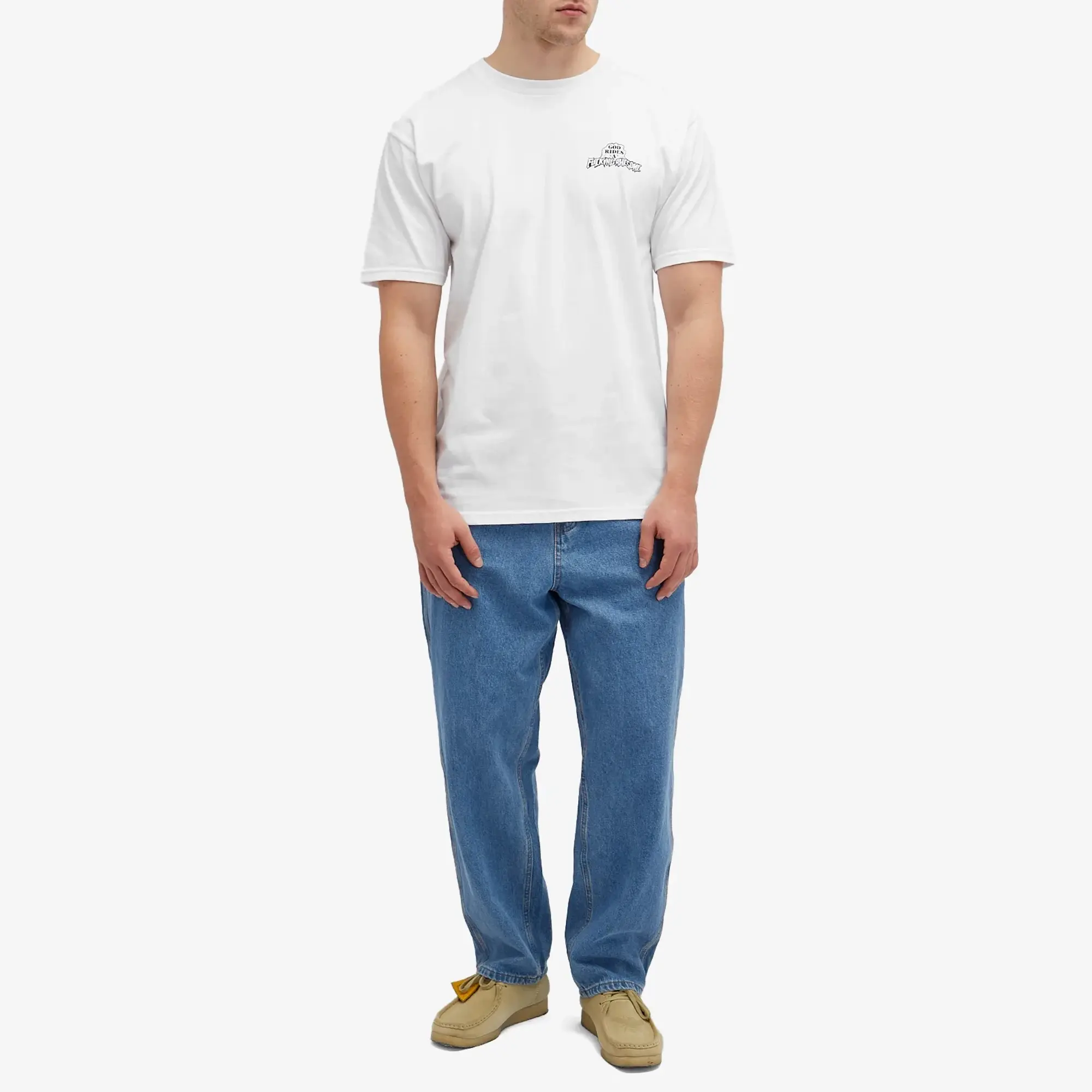 Fucking Awesome Men's God Rides T-Shirt White