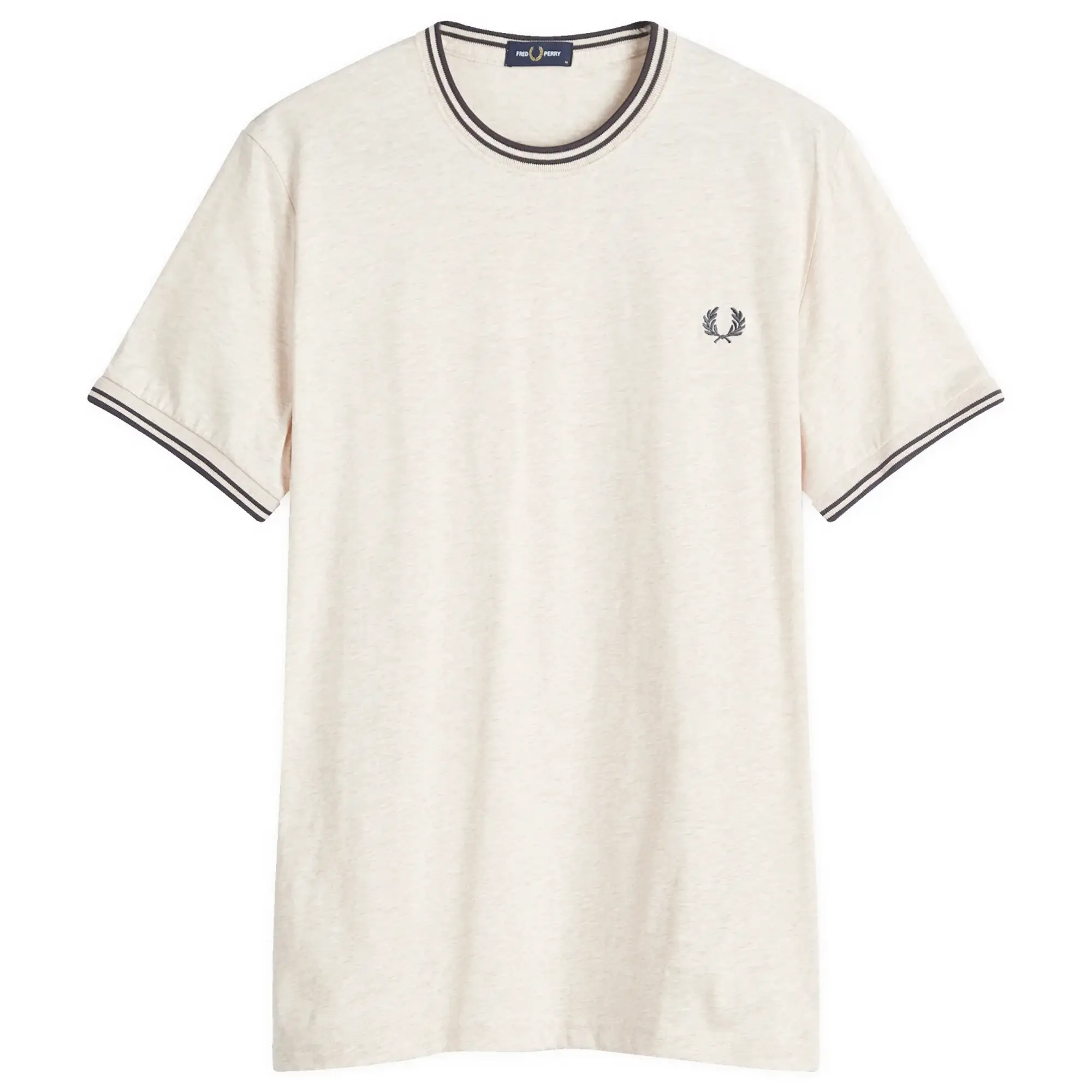 Fred Perry Twin Tipped T-Shirt In Oatmeal White