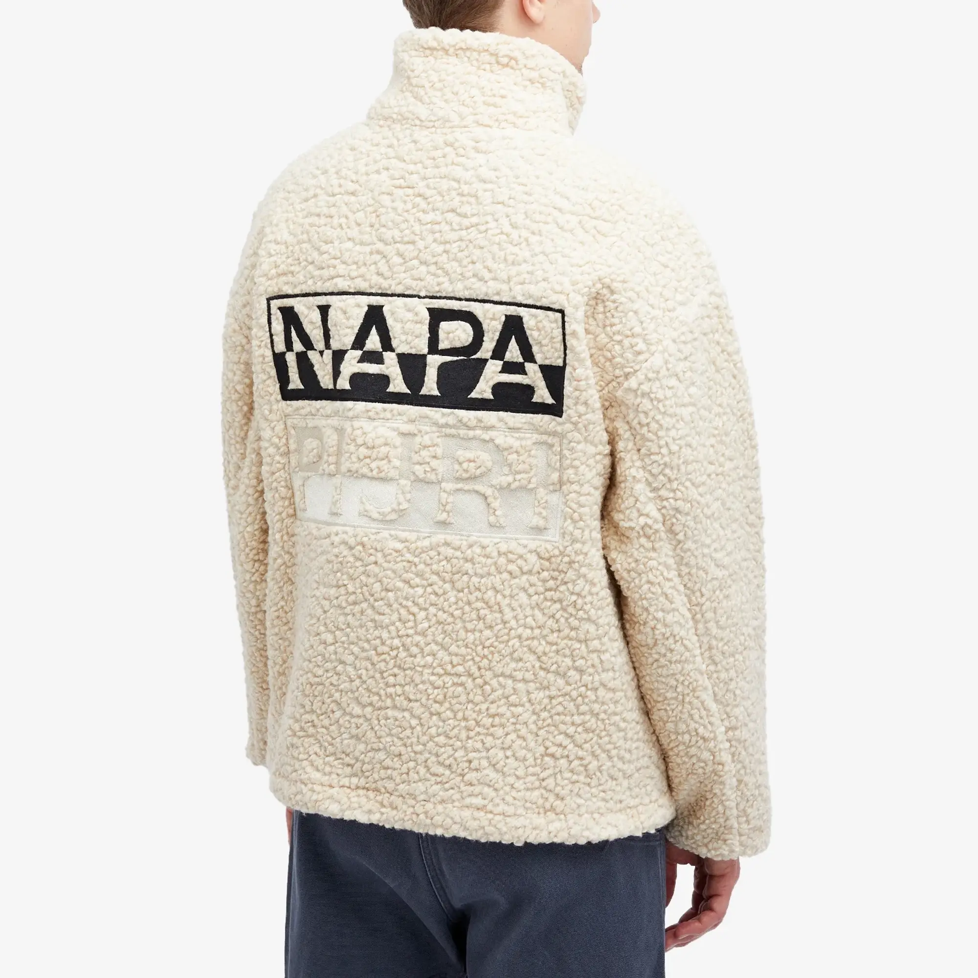 Napapijri Men's Jaman Logo Wool Fleece Beige Dimity