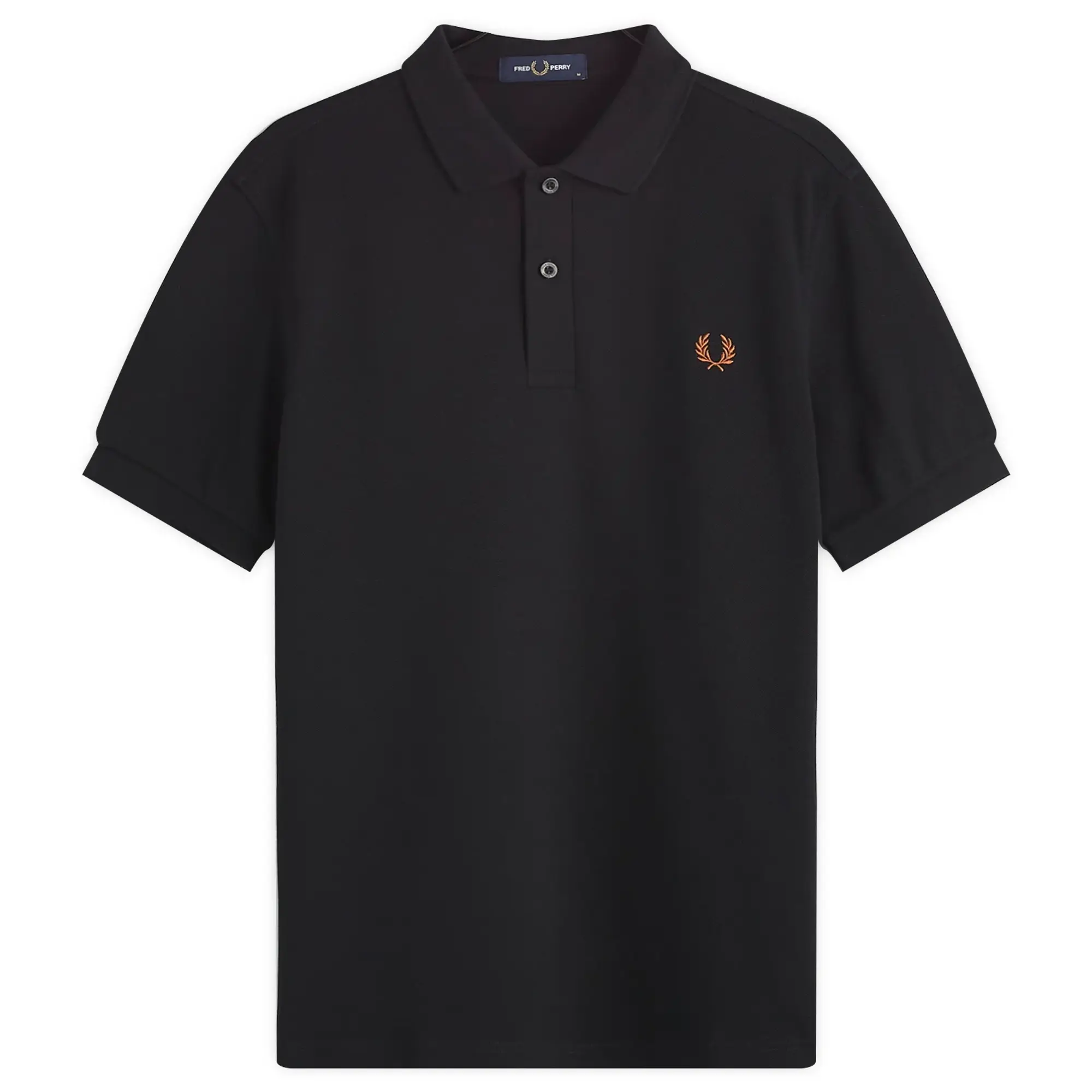 Fred Perry Men's Plain Polo Black/Marmalade