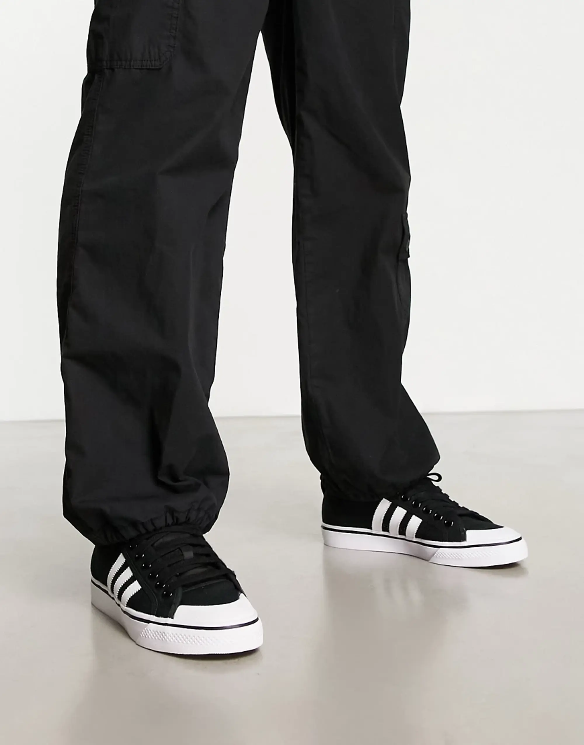 Adidas Originals Nizza Trainers In Black