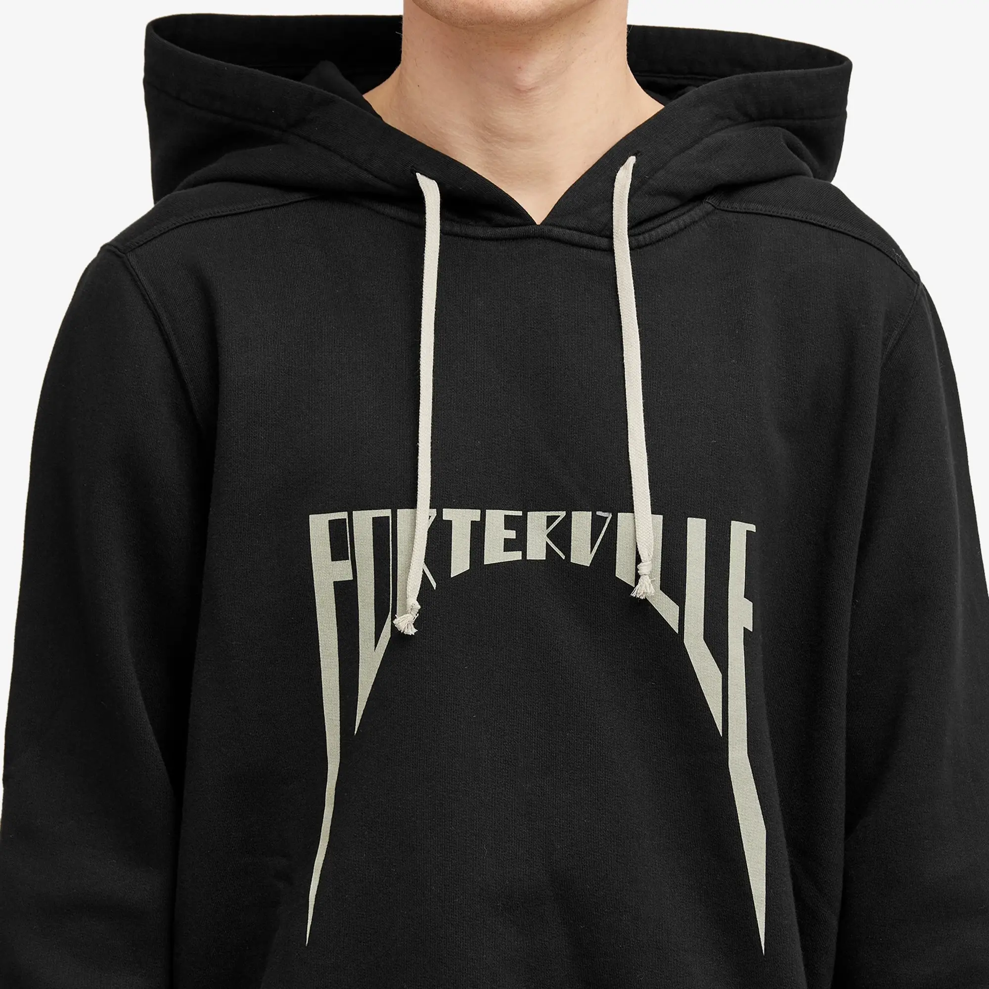 Rick Owens Men's Porterville Popover Hoodie Black/Pearl