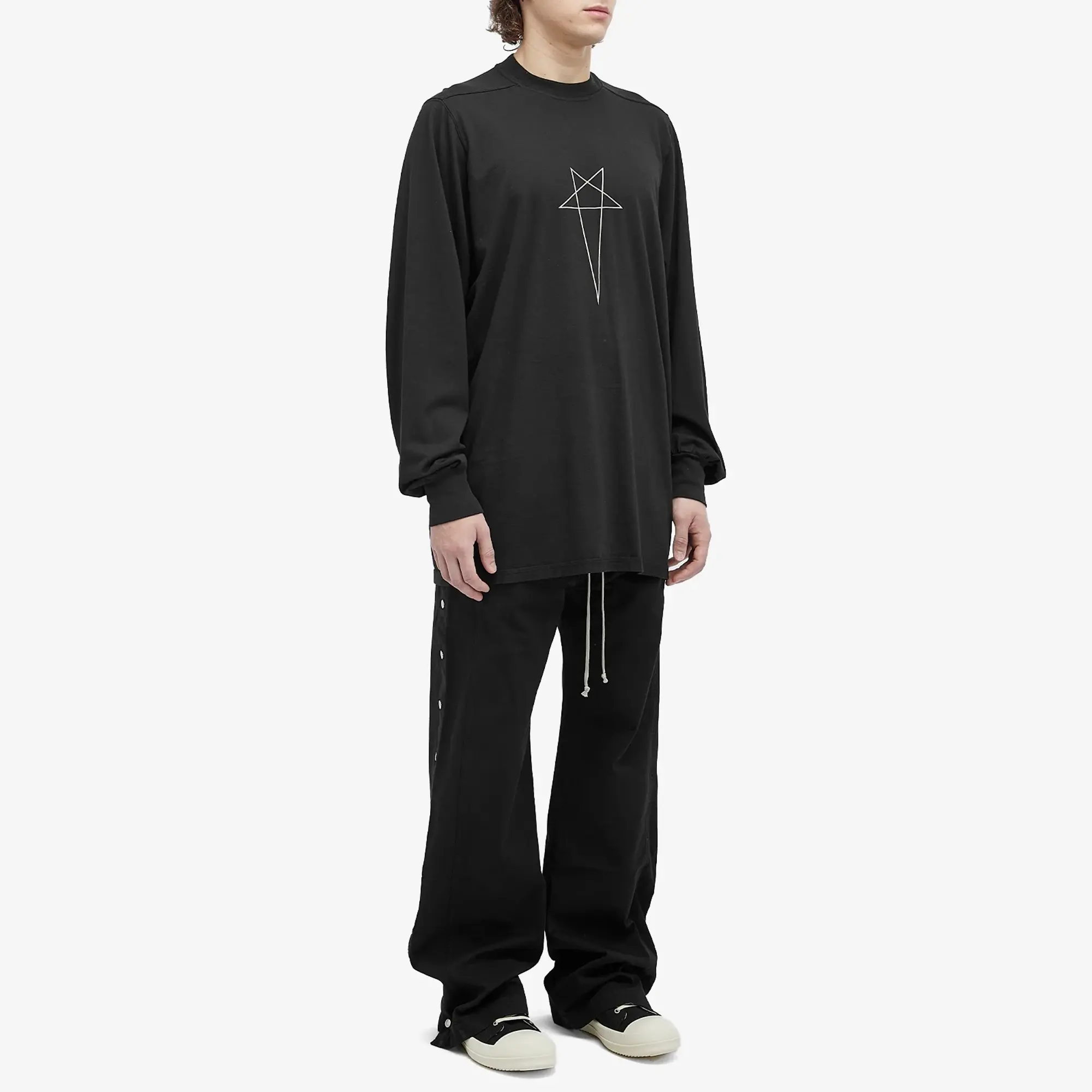 Rick Owens DRKSHDW Men's Pusher Cotton Twill Pants Black