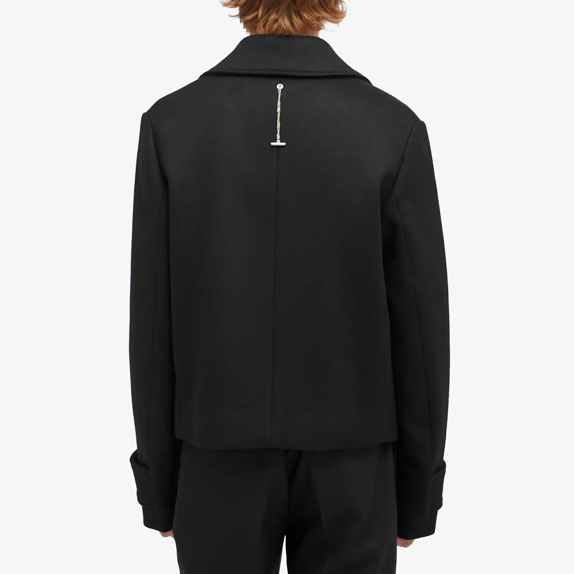 Alexander McQueen Men's Wool Felt Double Breasted Jacket Black