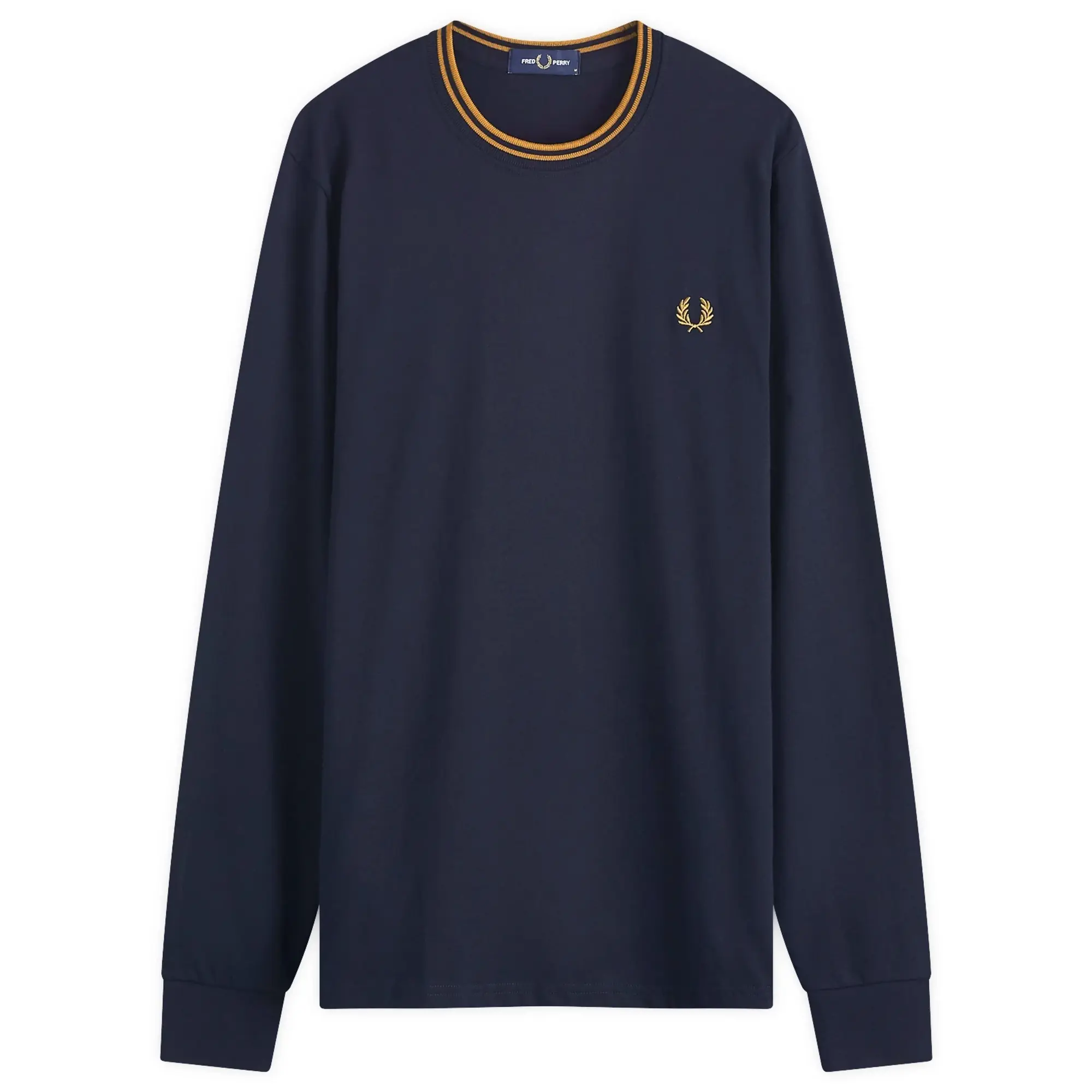 Fred Perry Long Sleeve Twin Tipped T-Shirt In Navy