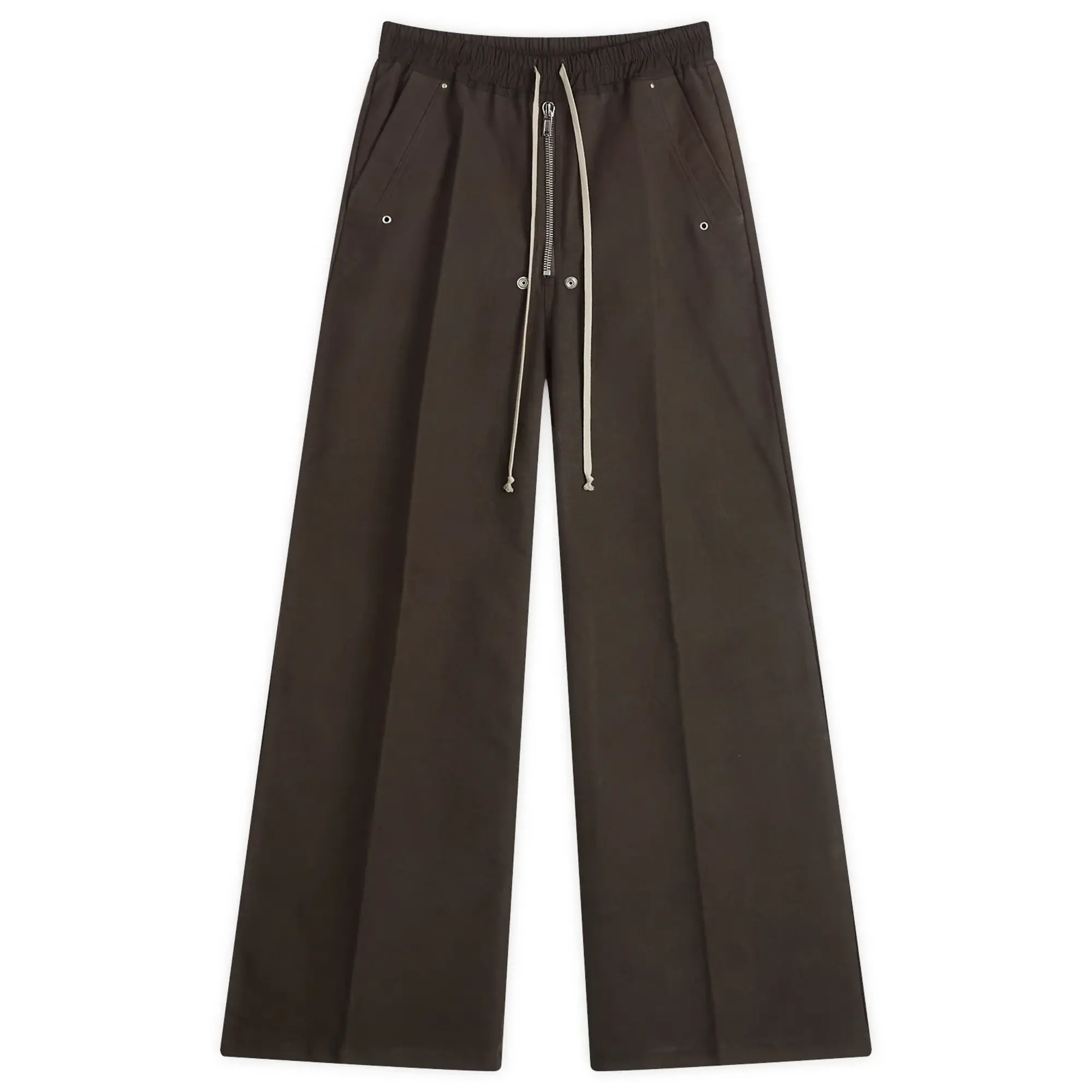 Rick Owens Men's Brushed Heavy Twill Wide Bela Trousers Dark Dust