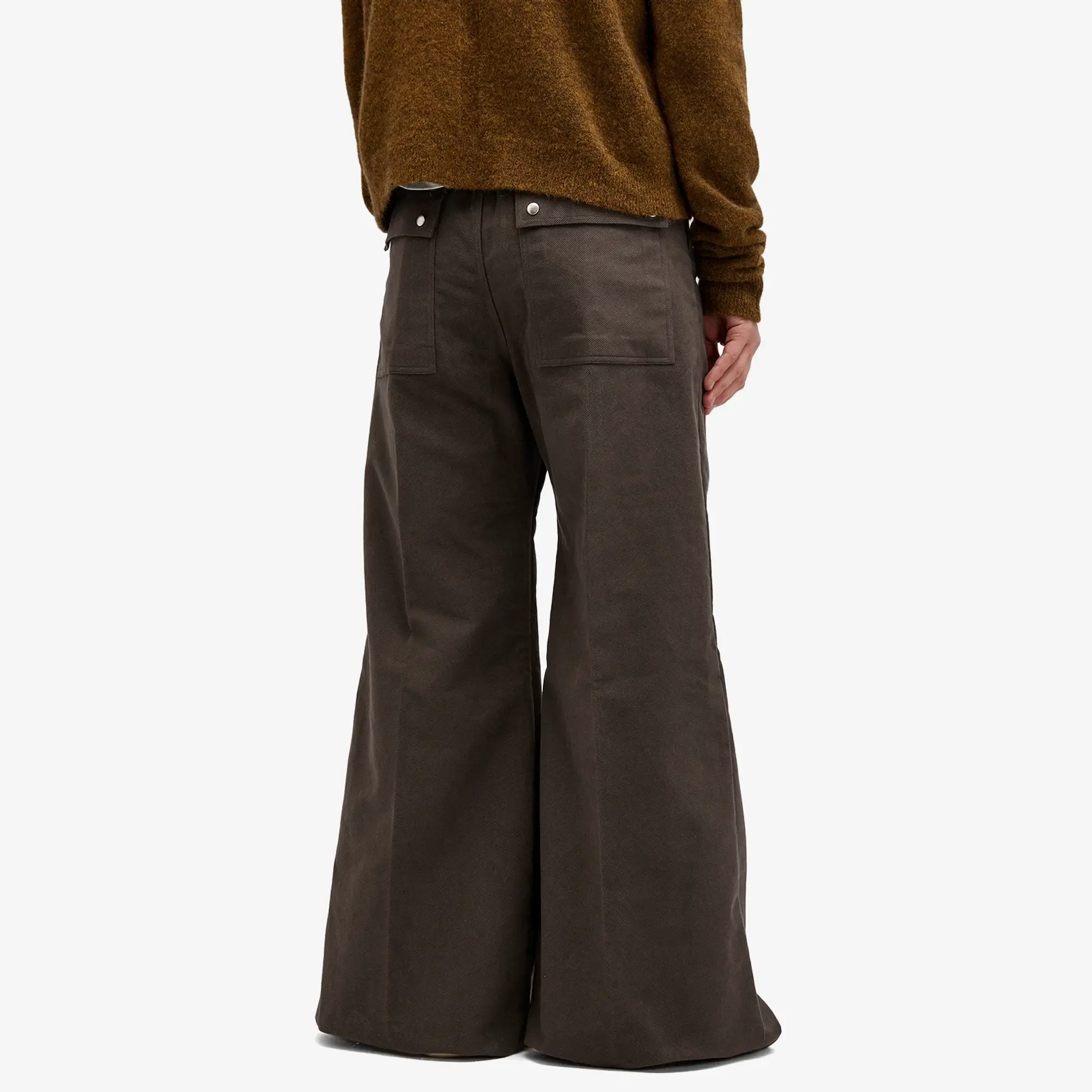 Rick Owens Men's Brushed Heavy Twill Wide Bela Trousers Dark Dust