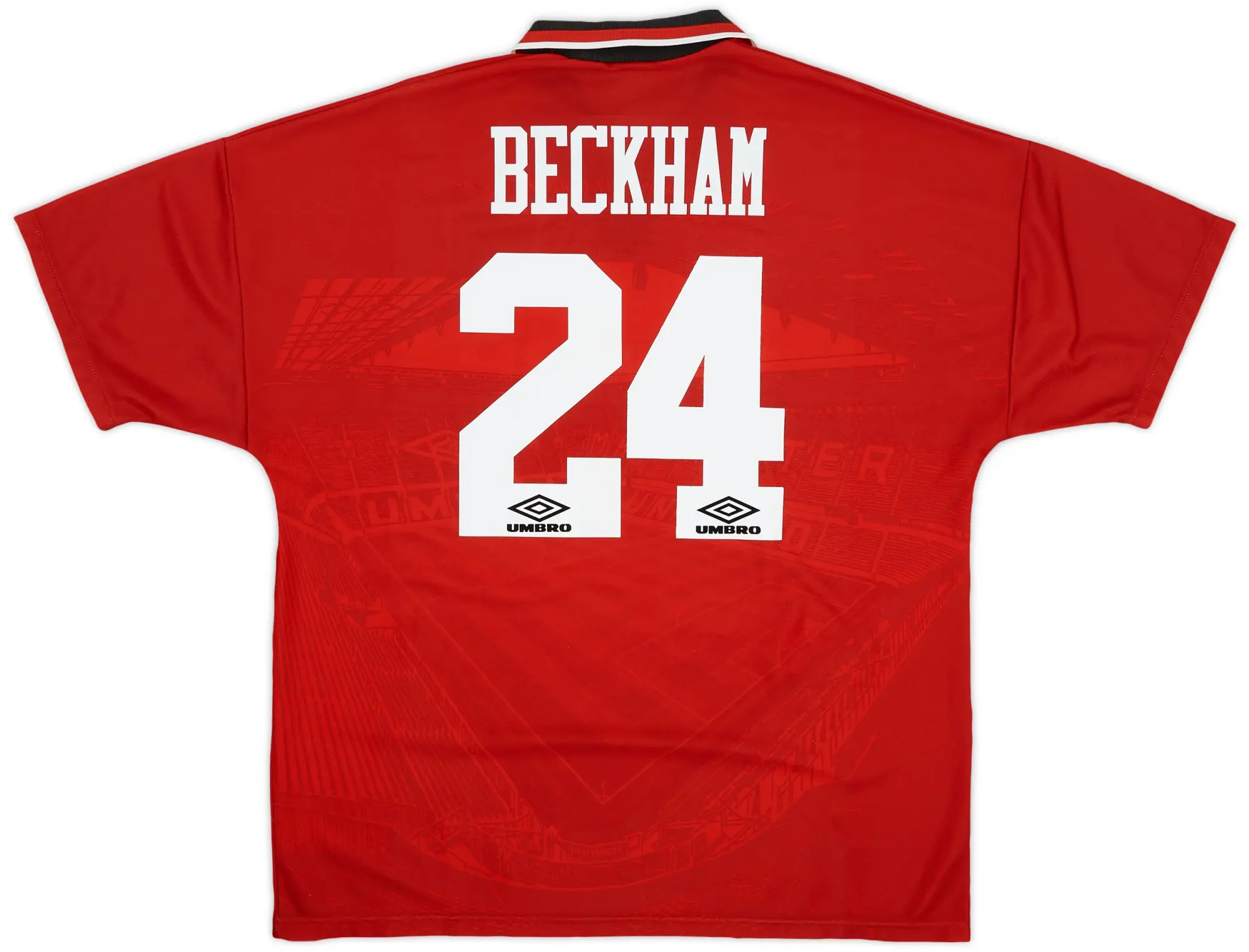 Umbro 1994-96 Manchester United Home Shirt Beckham #24 - 9/10 - (XXL)