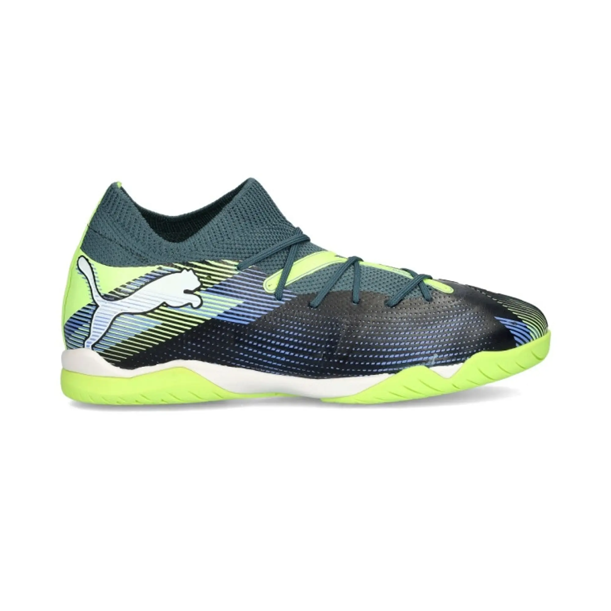 Puma Future 7 Match + Mid It Lights Out - Gray Skies/Puma White/Fizzy Apple Kids - ['Blue']