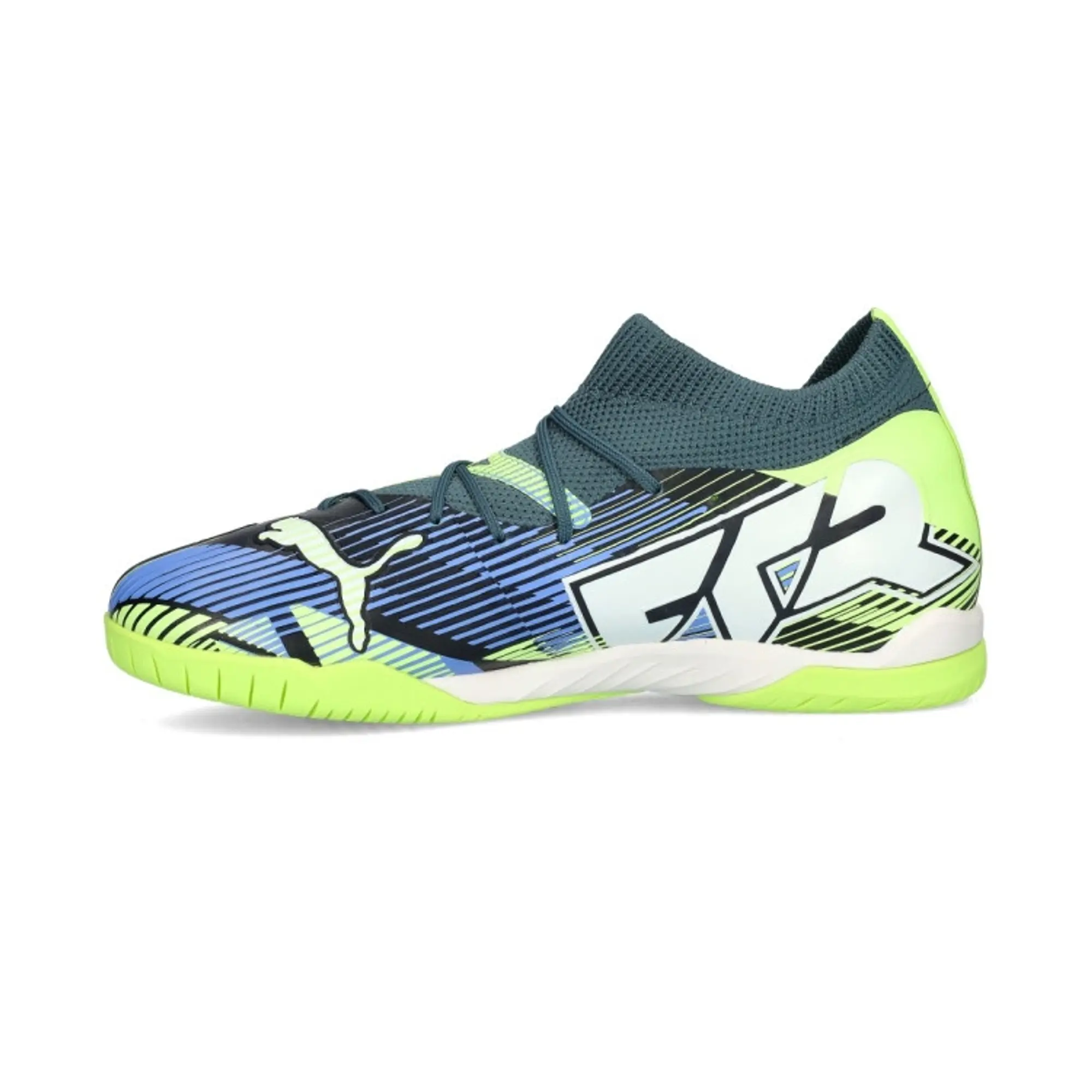 Puma Future 7 Match + Mid It Lights Out - Gray Skies/Puma White/Fizzy Apple Kids - ['Blue']