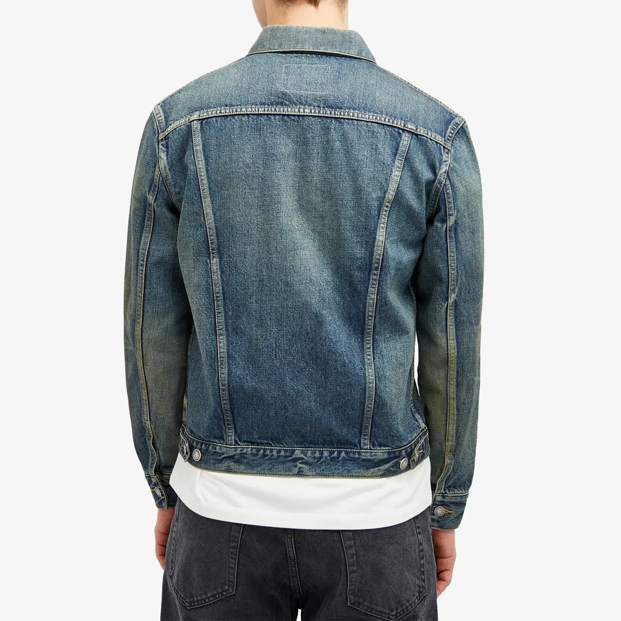 Saint Laurent Men's Fitted Denim Jacket Amazon Blue