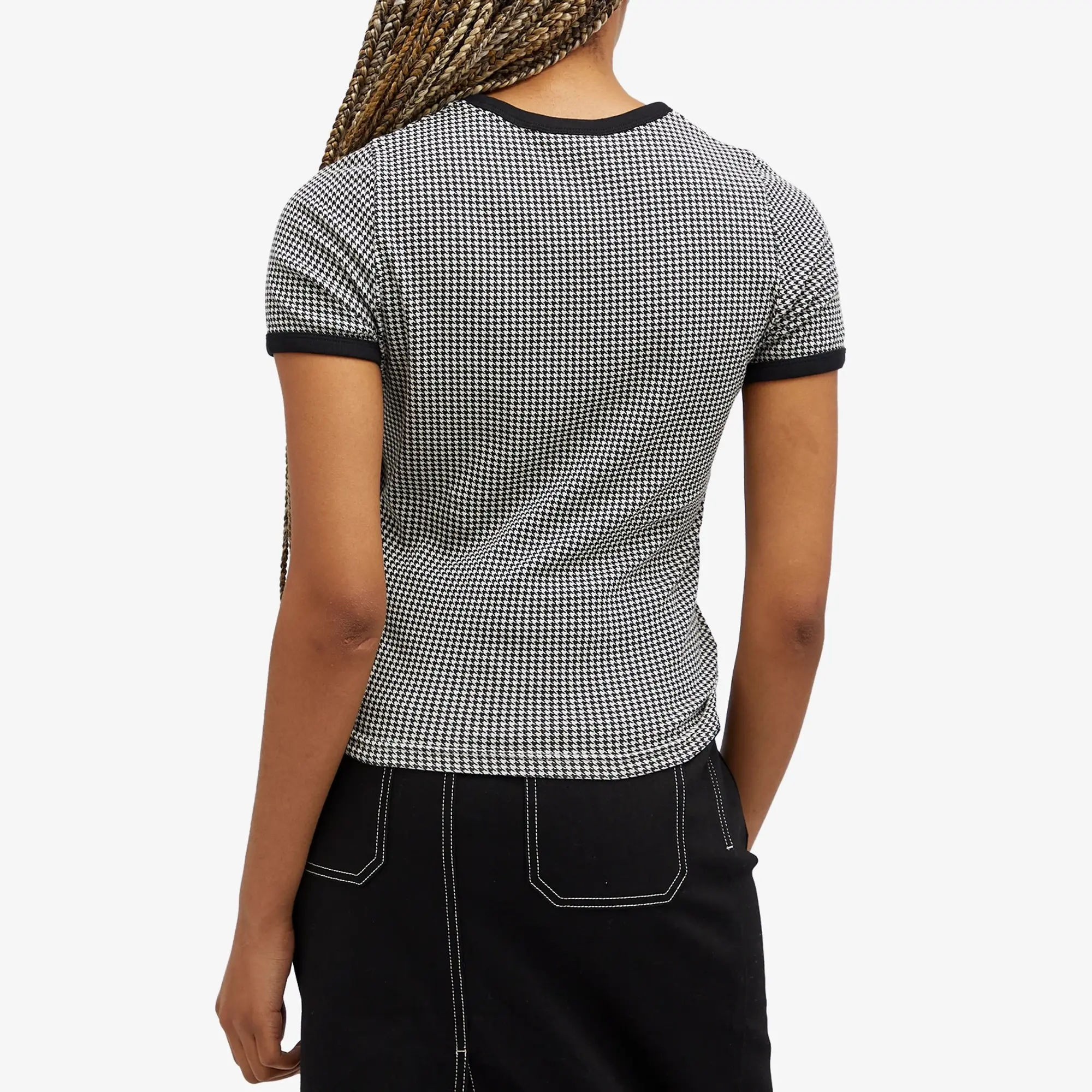 Courrèges Women's Contrast T-Shirt Houndstooth White/Black