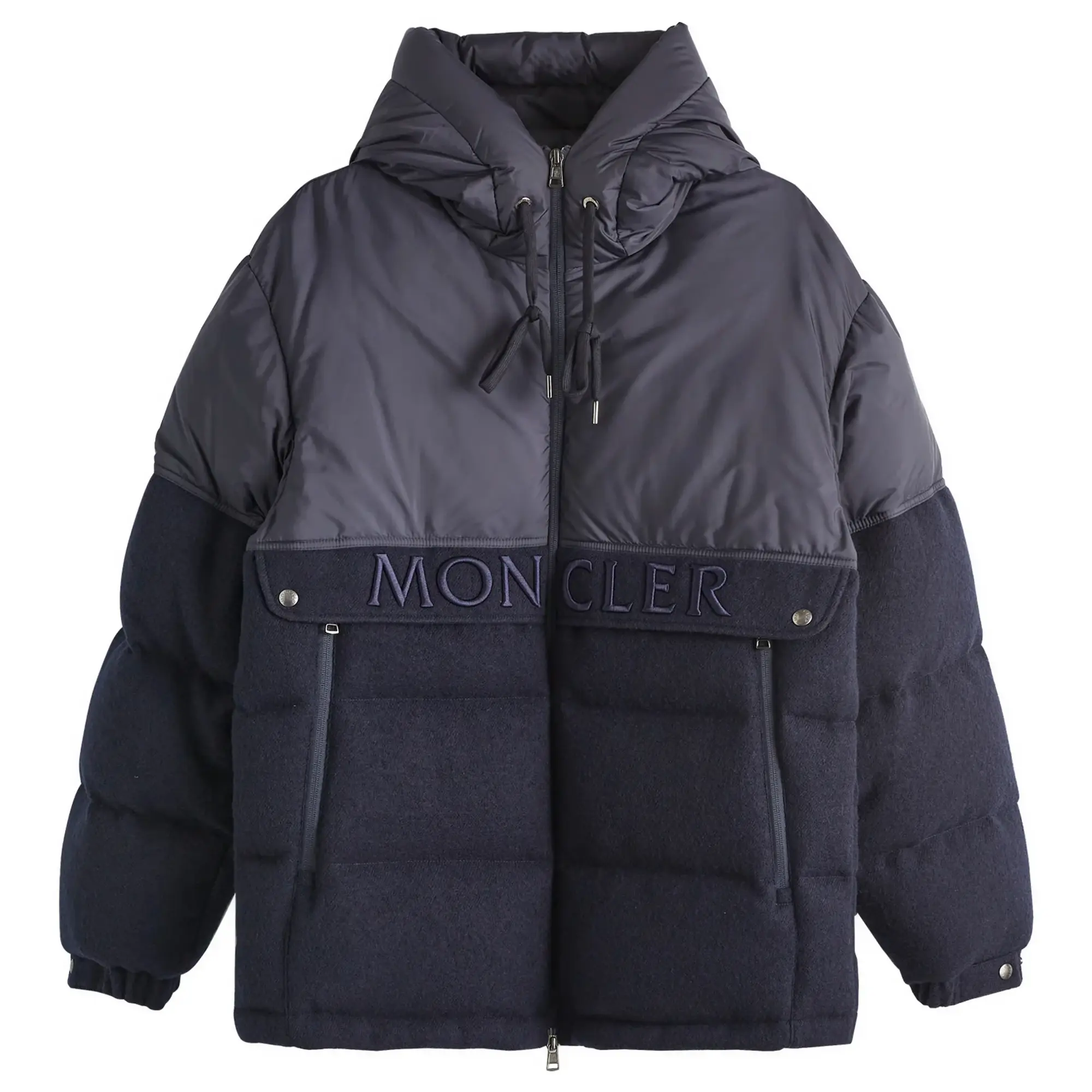 Moncler Men's Andres Wool Padded Jacket Navy