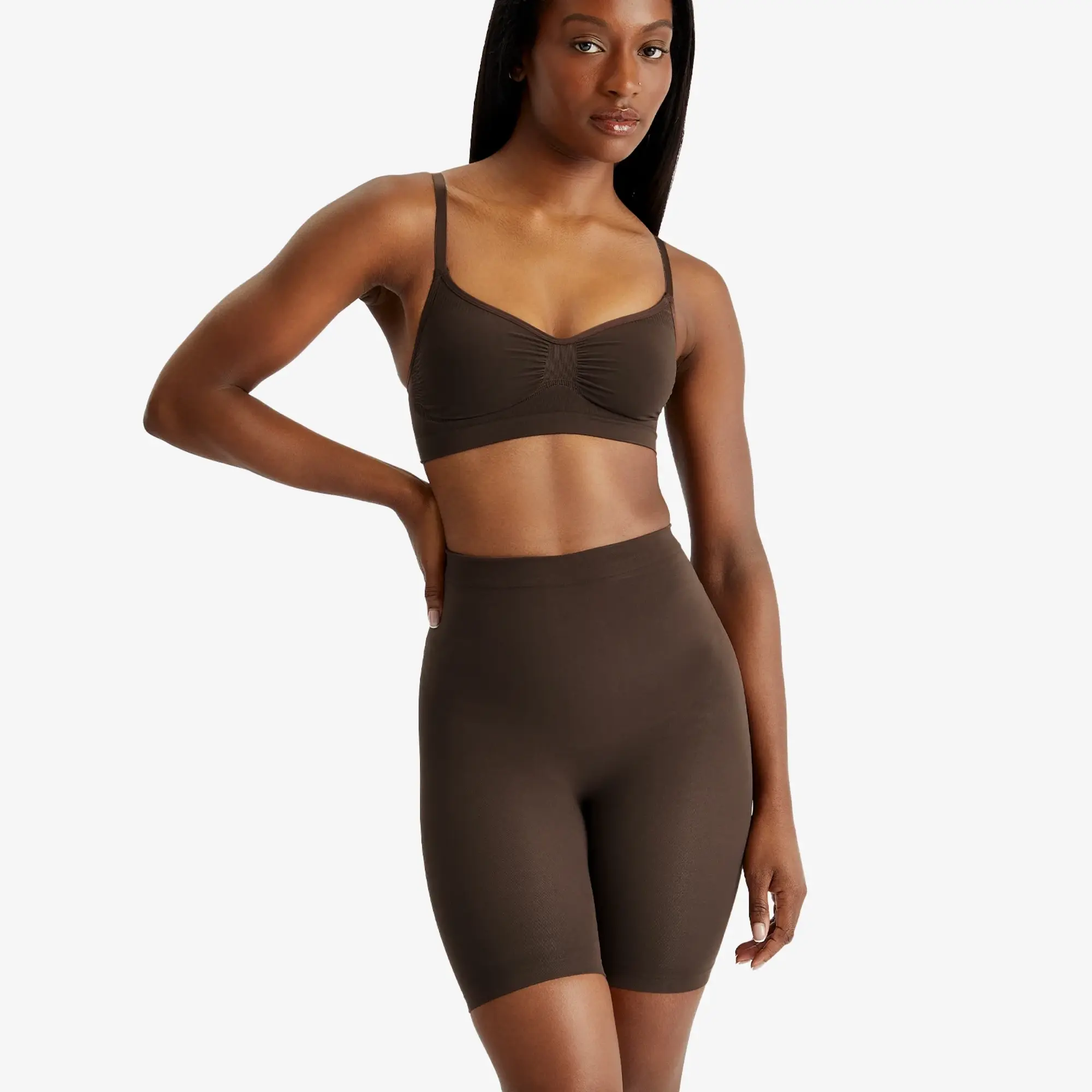 SKIMS Women's Seamless Sculpt High Waist Above The Knee Short Cocoa