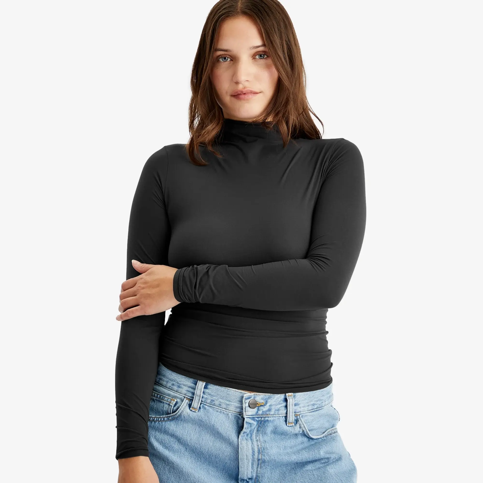 SKIMS Women's Fits Everybody Turtleneck Top Onyx