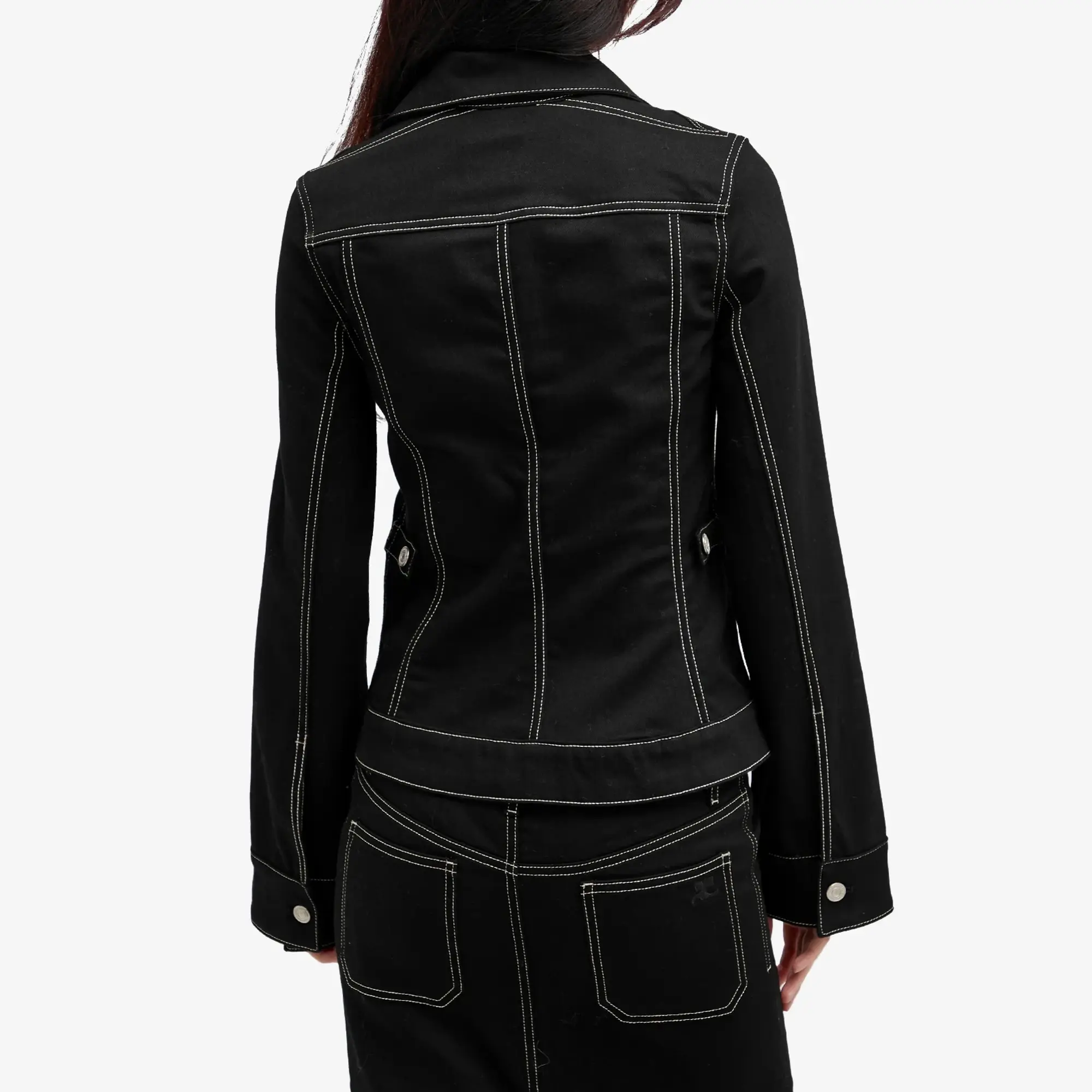 Courrèges Women's Denim Jacket Black/White