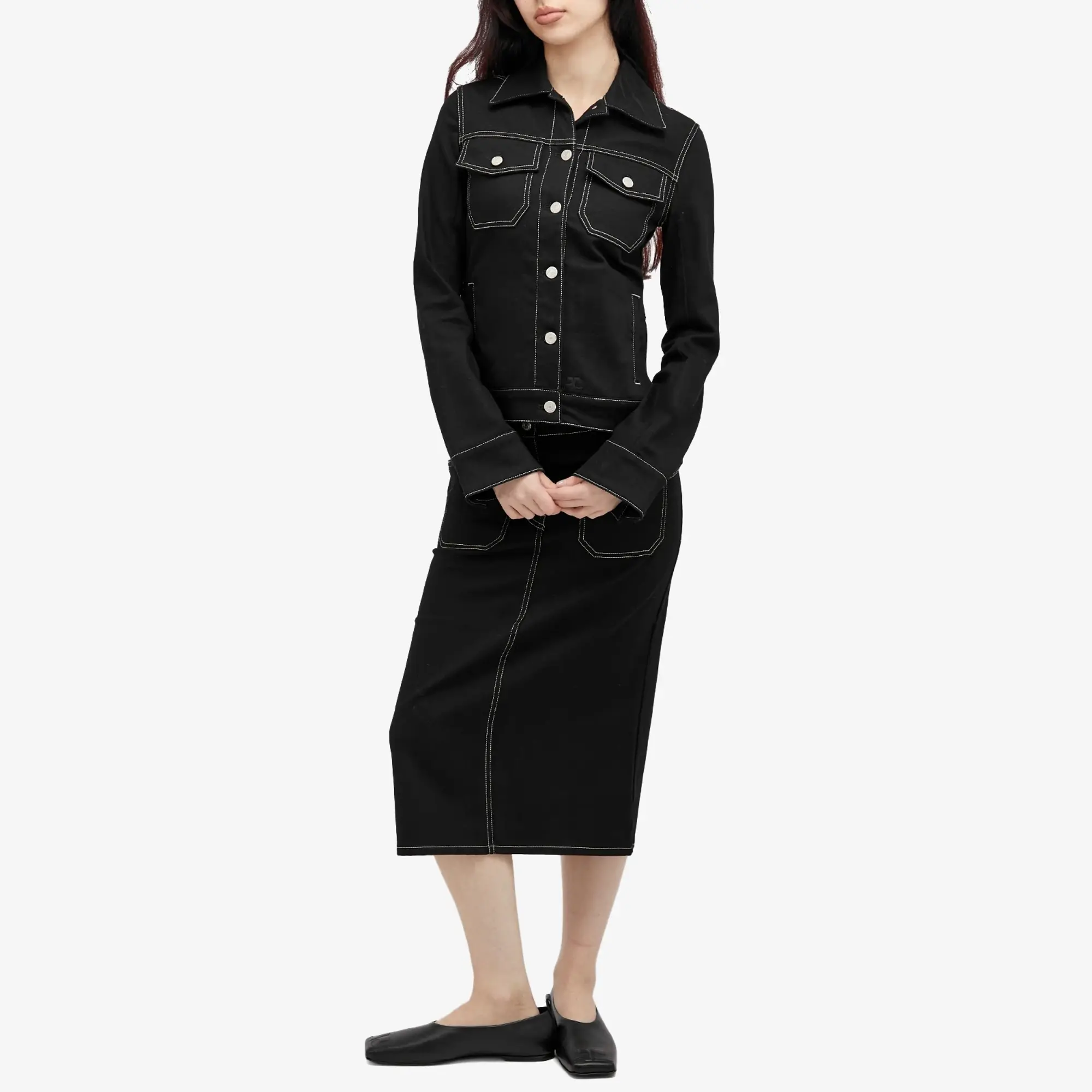 Courrèges Women's Denim Jacket Black/White