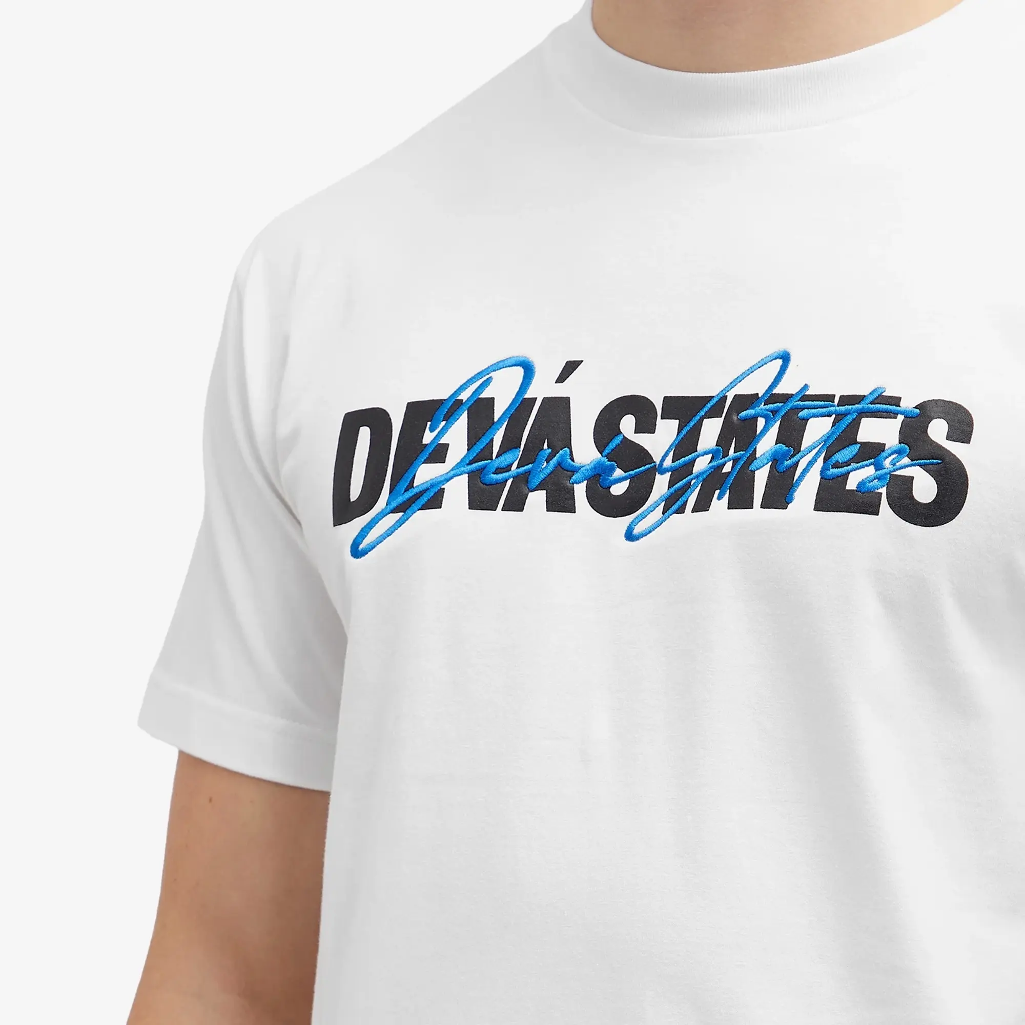 Deva States Men's Overlay Logo T-Shirt White
