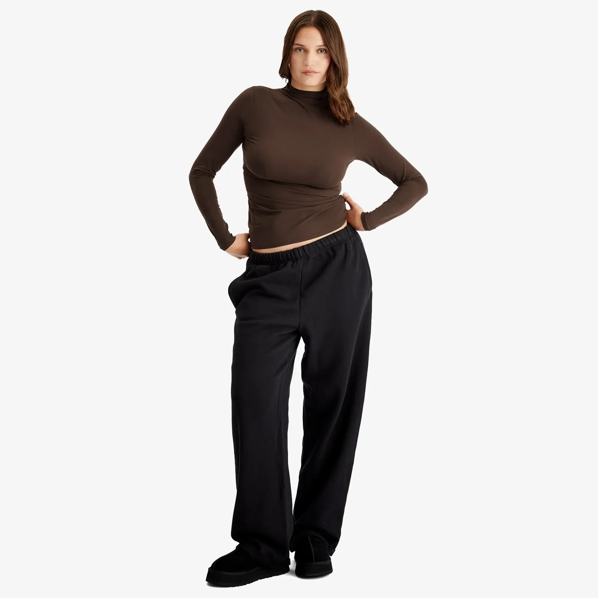 SKIMS Women's Fits Everybody Turtleneck Top Cocoa