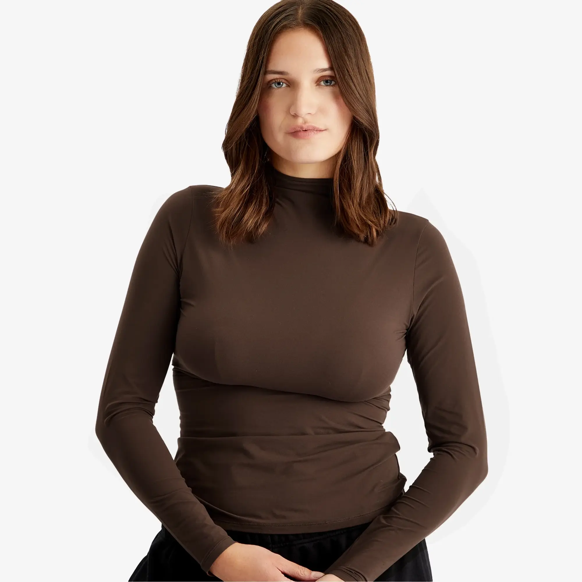 SKIMS Women's Fits Everybody Turtleneck Top Cocoa