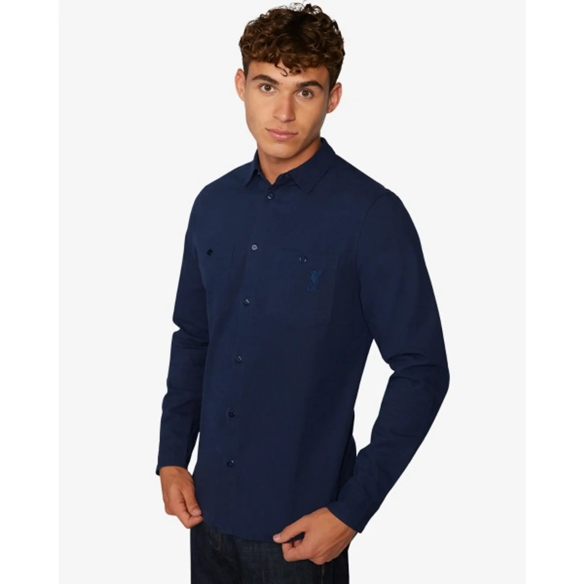 Liverpool FC LFC Mens Pocket Shirt Navy