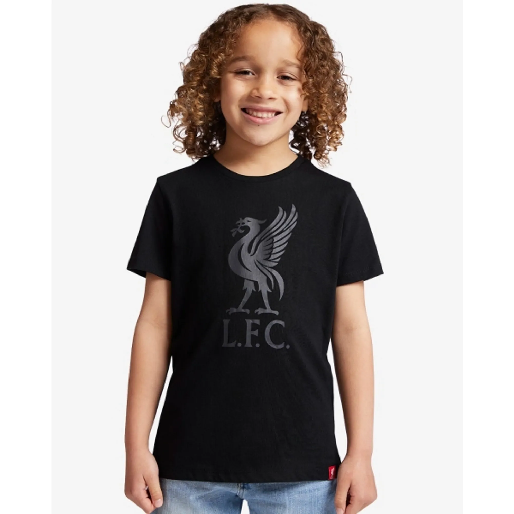 Liverpool FC LFC Junior Liverbird Black Tee