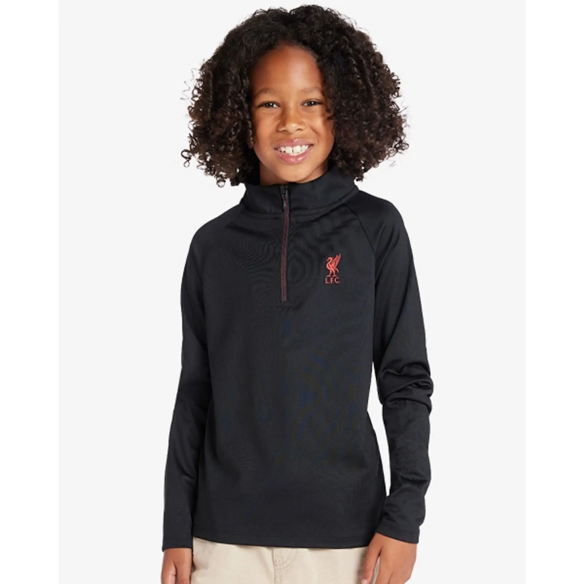 Liverpool FC LFC Juniors 1/4 Zip Top Black