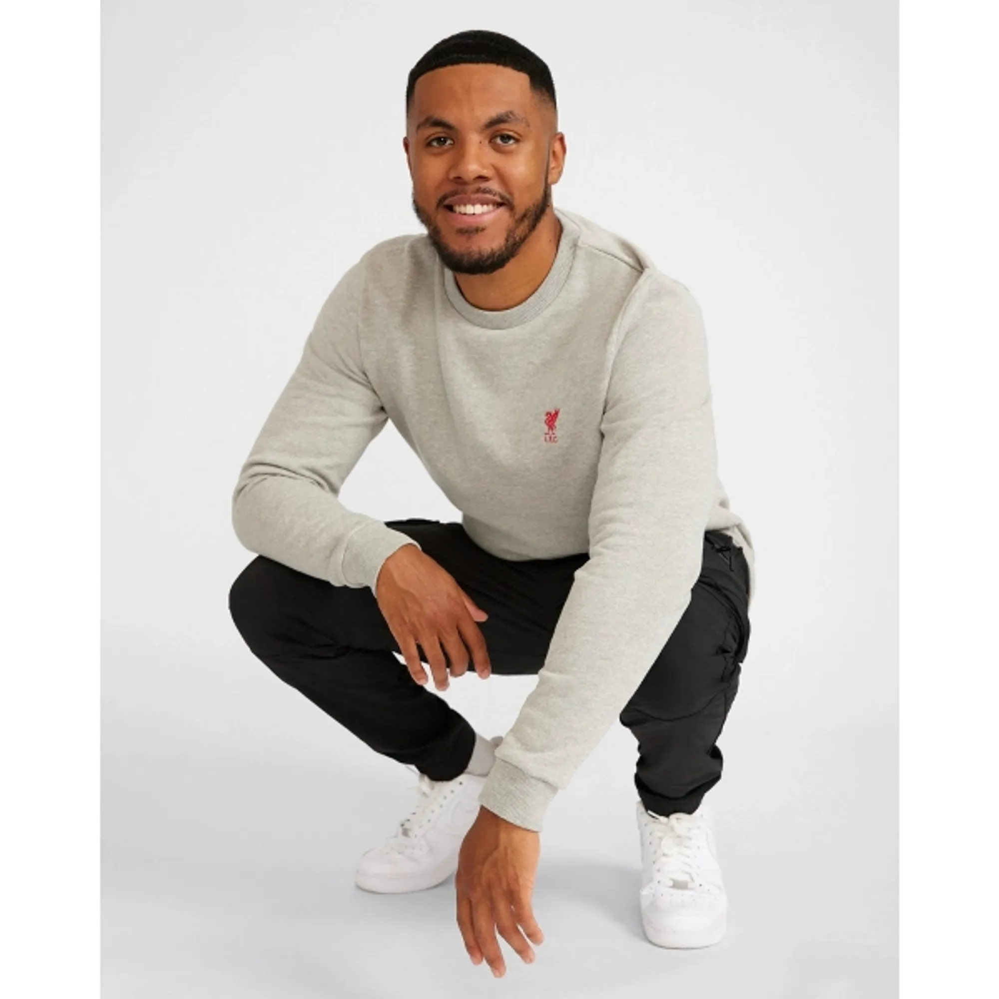 Liverpool FC LFC Crew Neck Grey Marl Sweatshirt