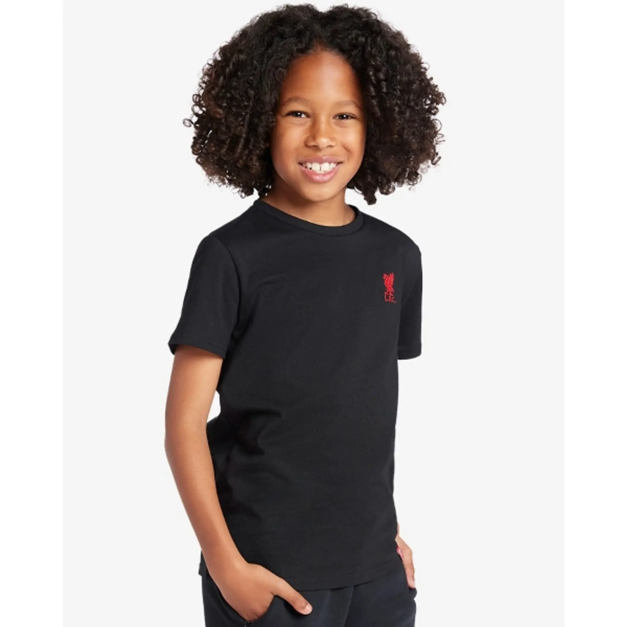 Liverpool FC LFC Juniors Liverbird Embroidered Tee Black