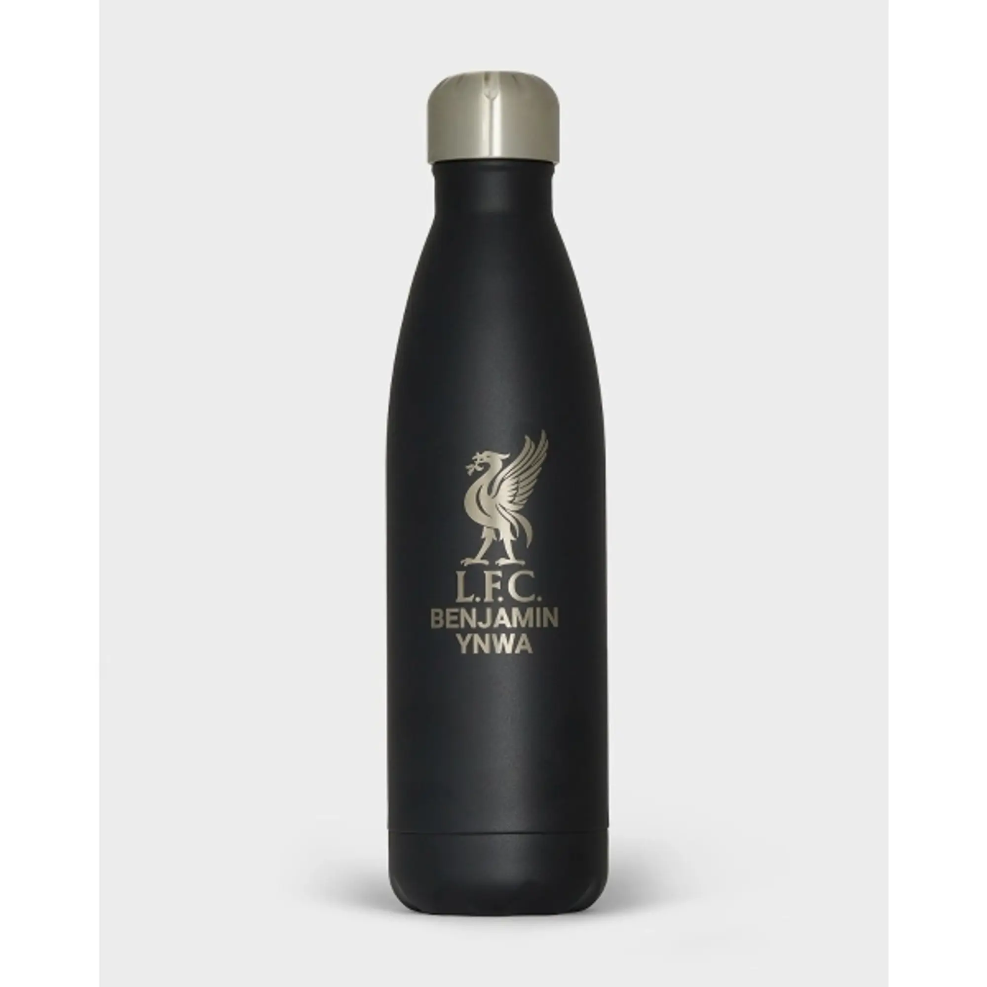 Liverpool FC LFC Liverbird Personalised Black Stainless Steel Water Bottle