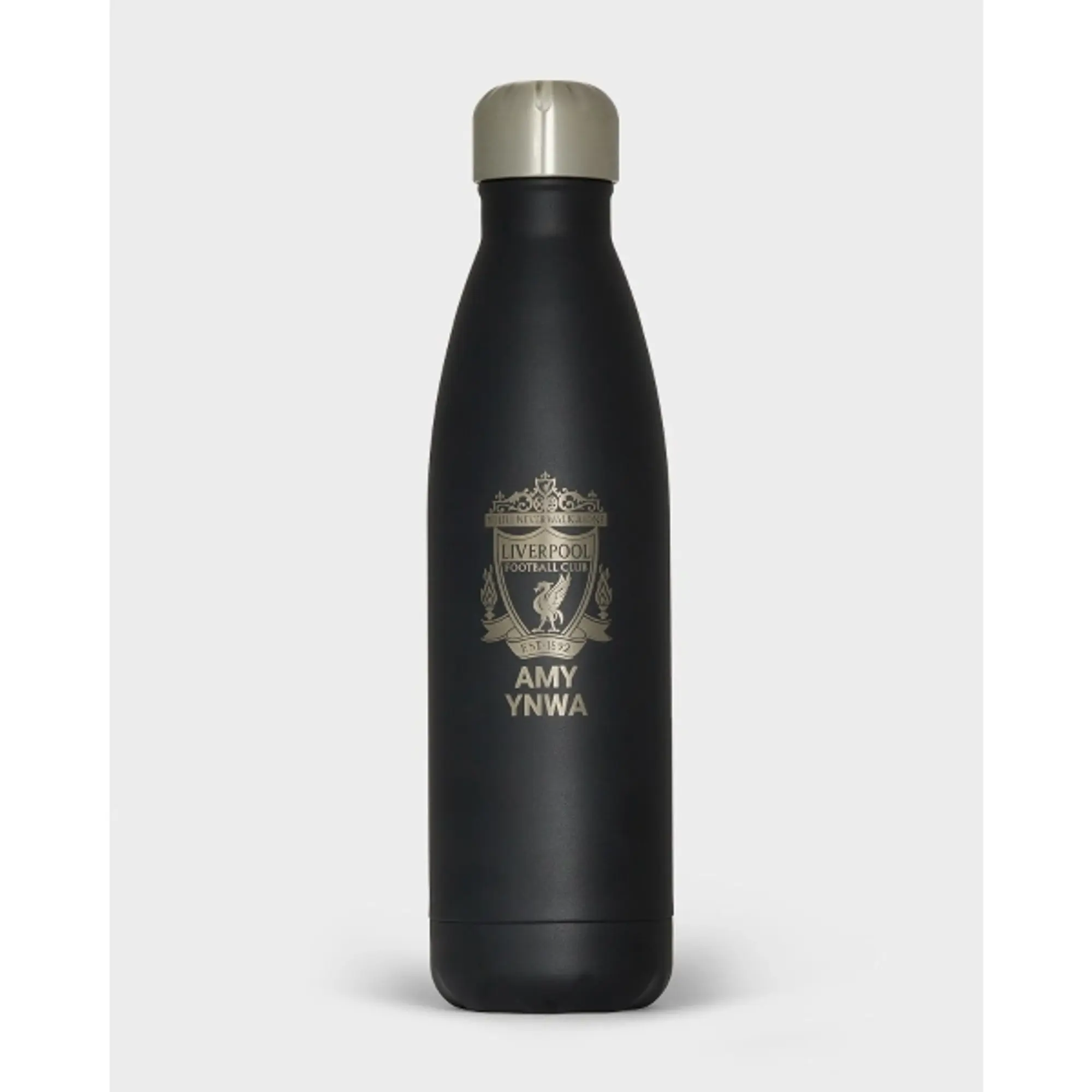 Liverpool FC LFC Crest Personalised Black Stainless Steel Water Bottle