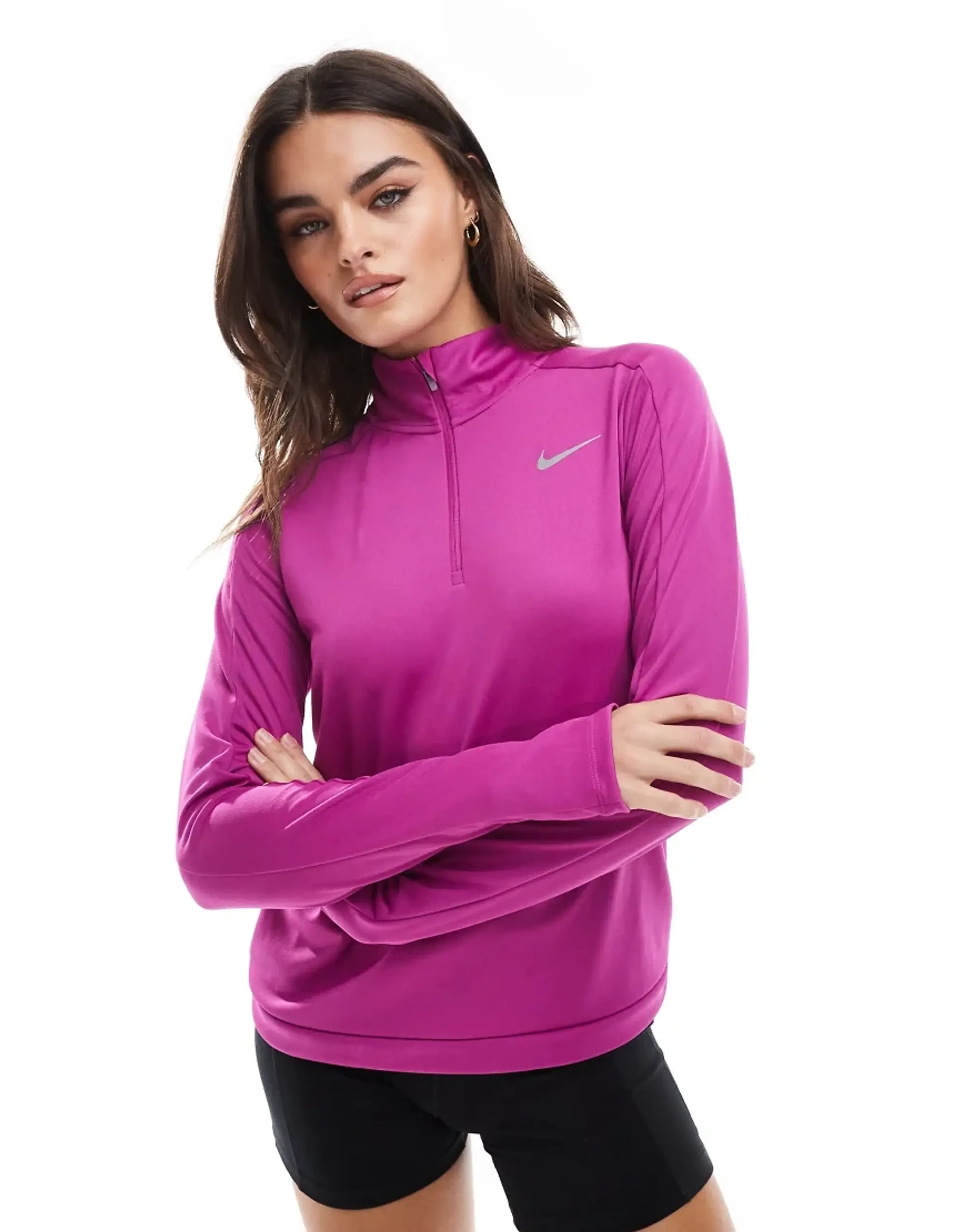 Nike Running Pacer 1/4 Zip Dri-FIT Track Top - Hot Fuchsia - Womens