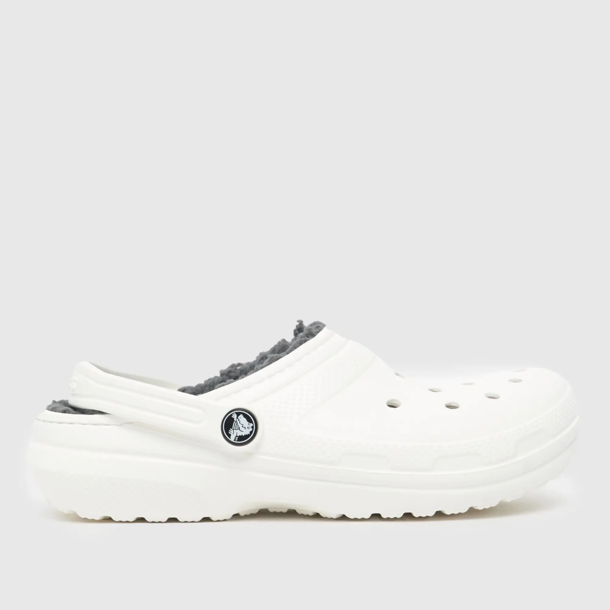 Crocs Junior Classic Lined Clog - White - Size 4 - White