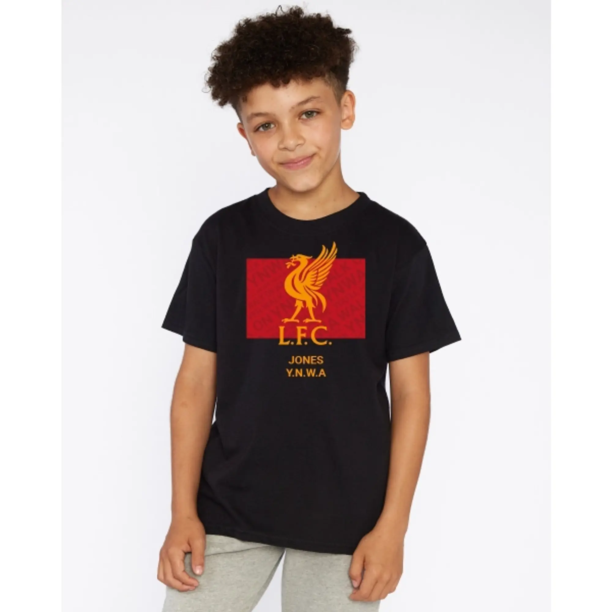 Liverpool FC LFC Junior Liverbird Personalised Black Tee