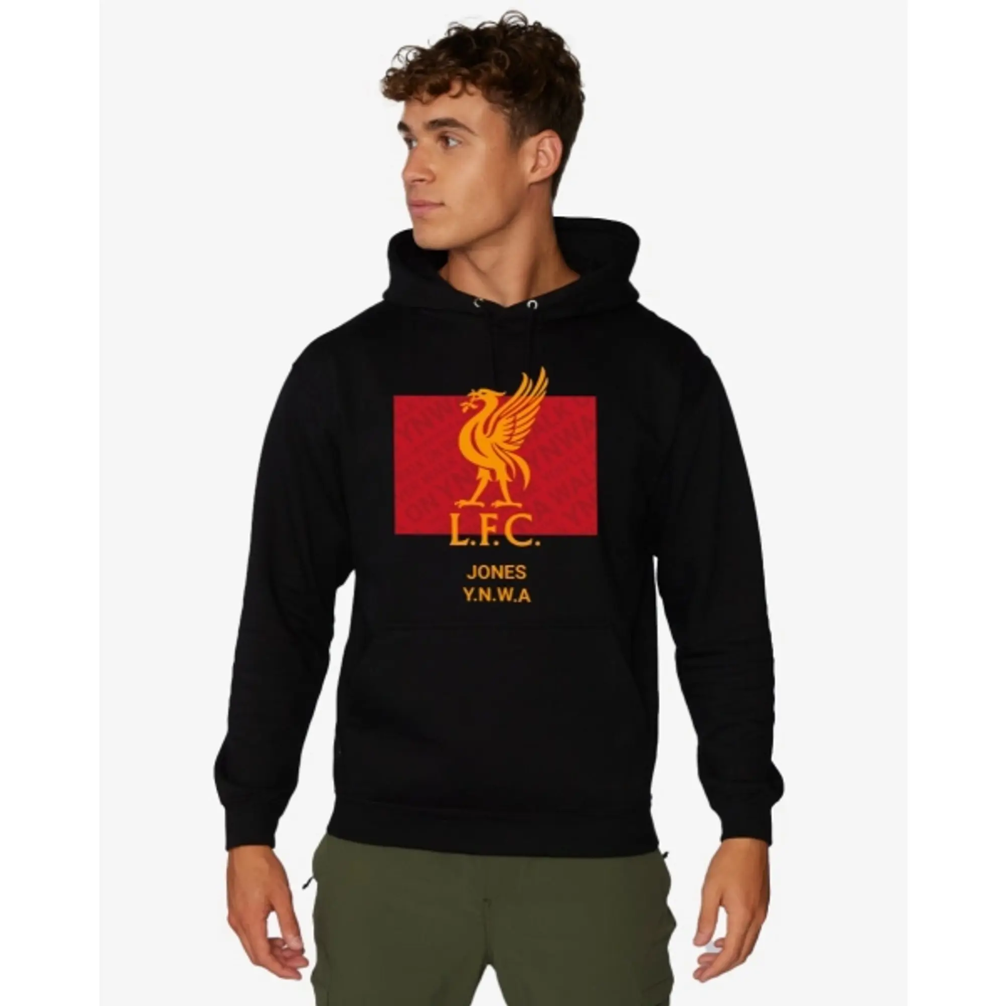 Liverpool FC LFC Liverbird Personalised Black Hoody