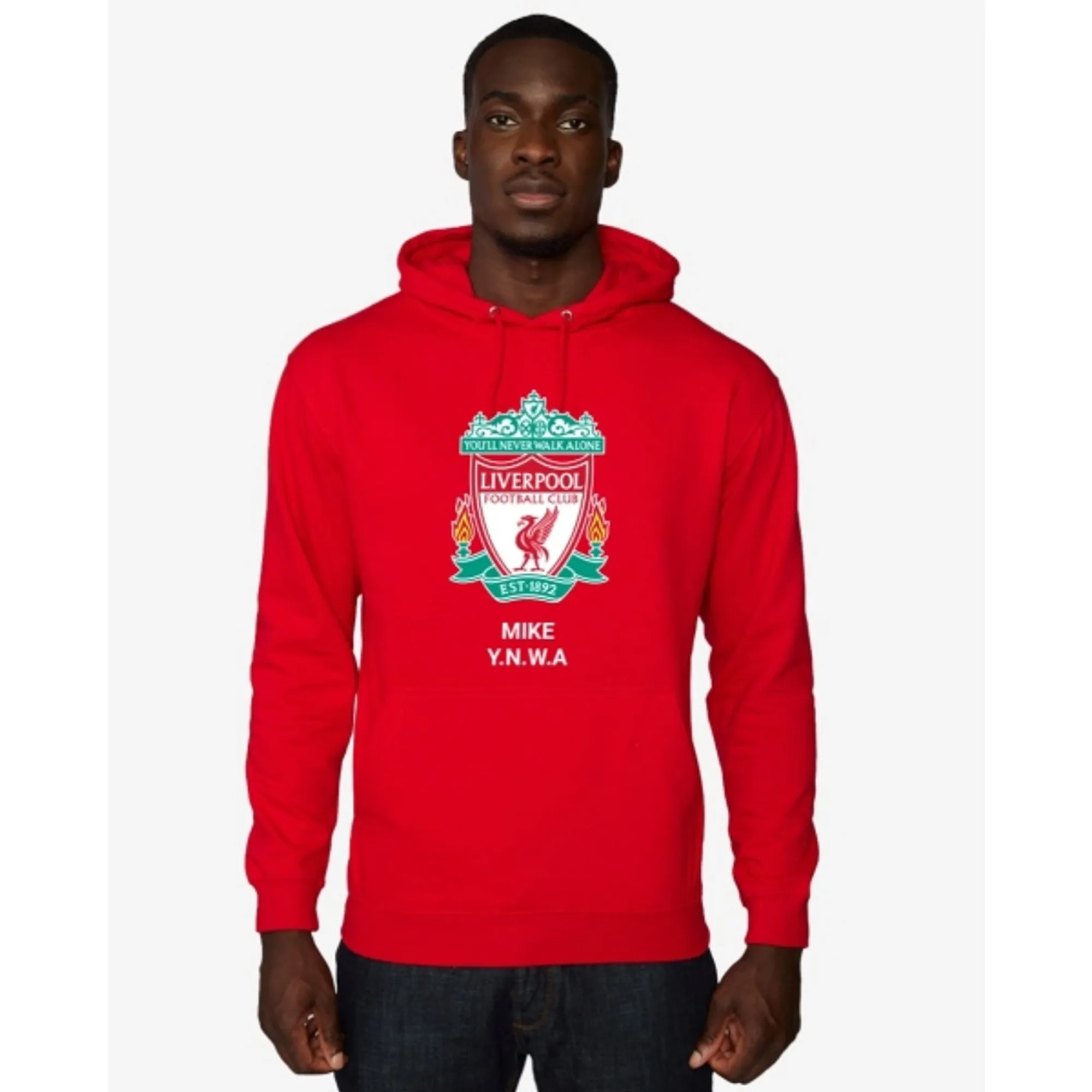 Liverpool FC LFC Crest Personalised Red Hoody