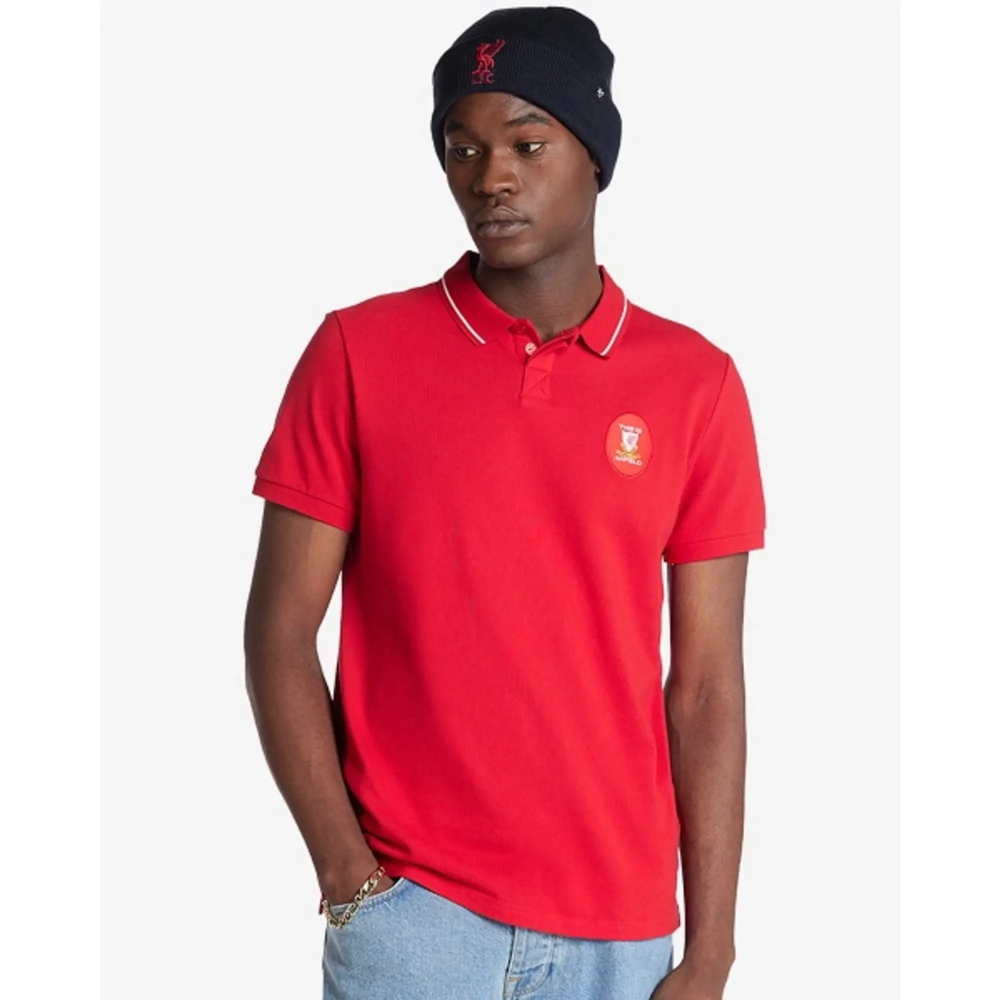 Liverpool FC LFC Mens This Is Anfield Polo Red