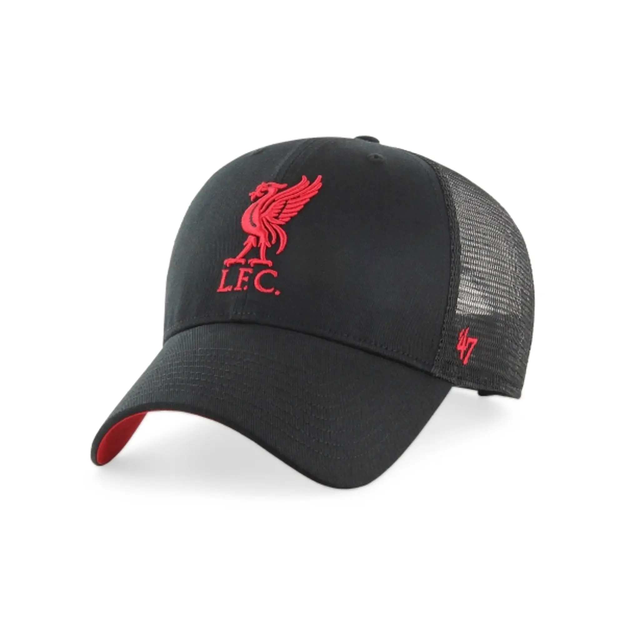 Liverpool FC LFC 47 Adults Ballpark Mesh MVP Black & Red Cap