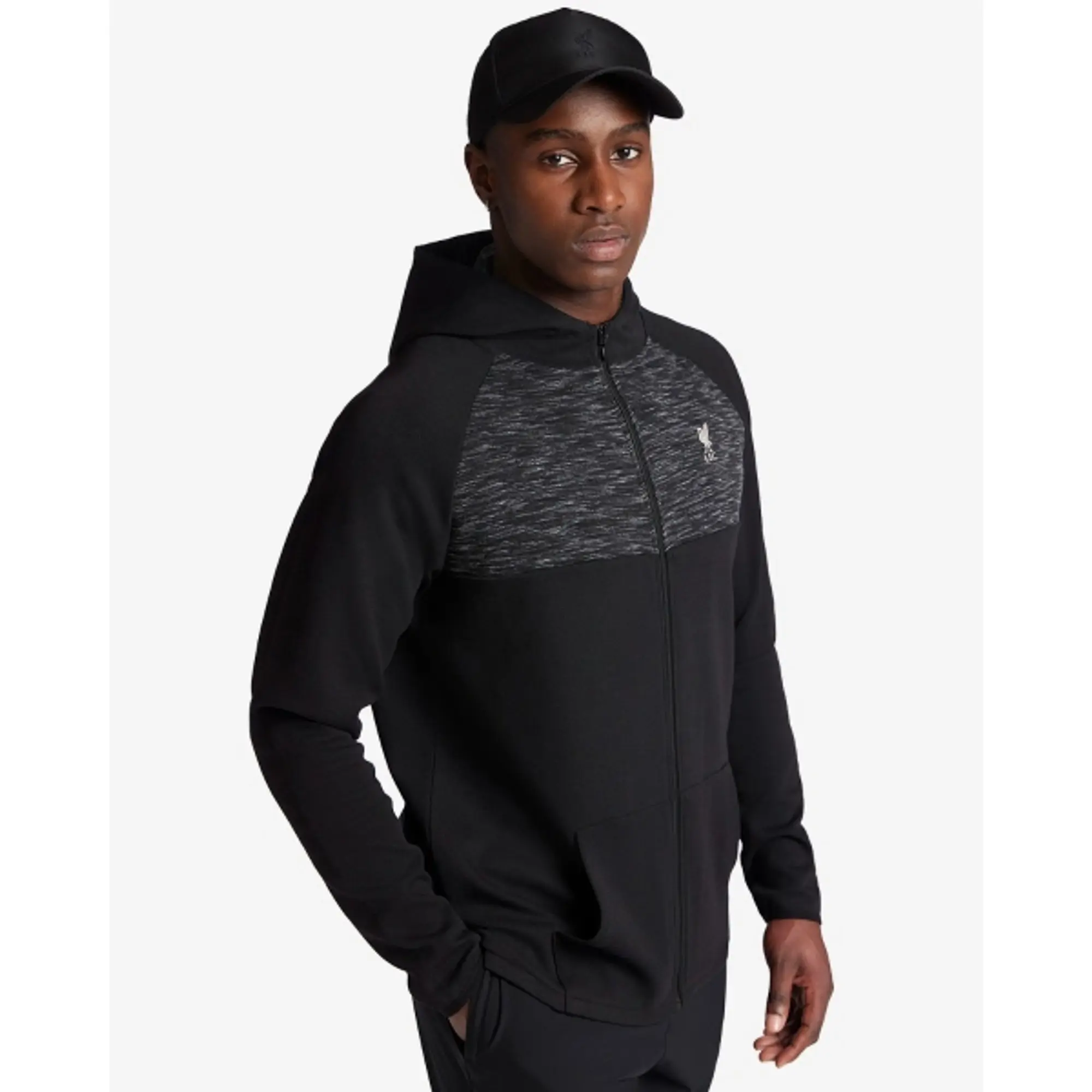 Liverpool FC LFC Adults Hooded Track Top Black