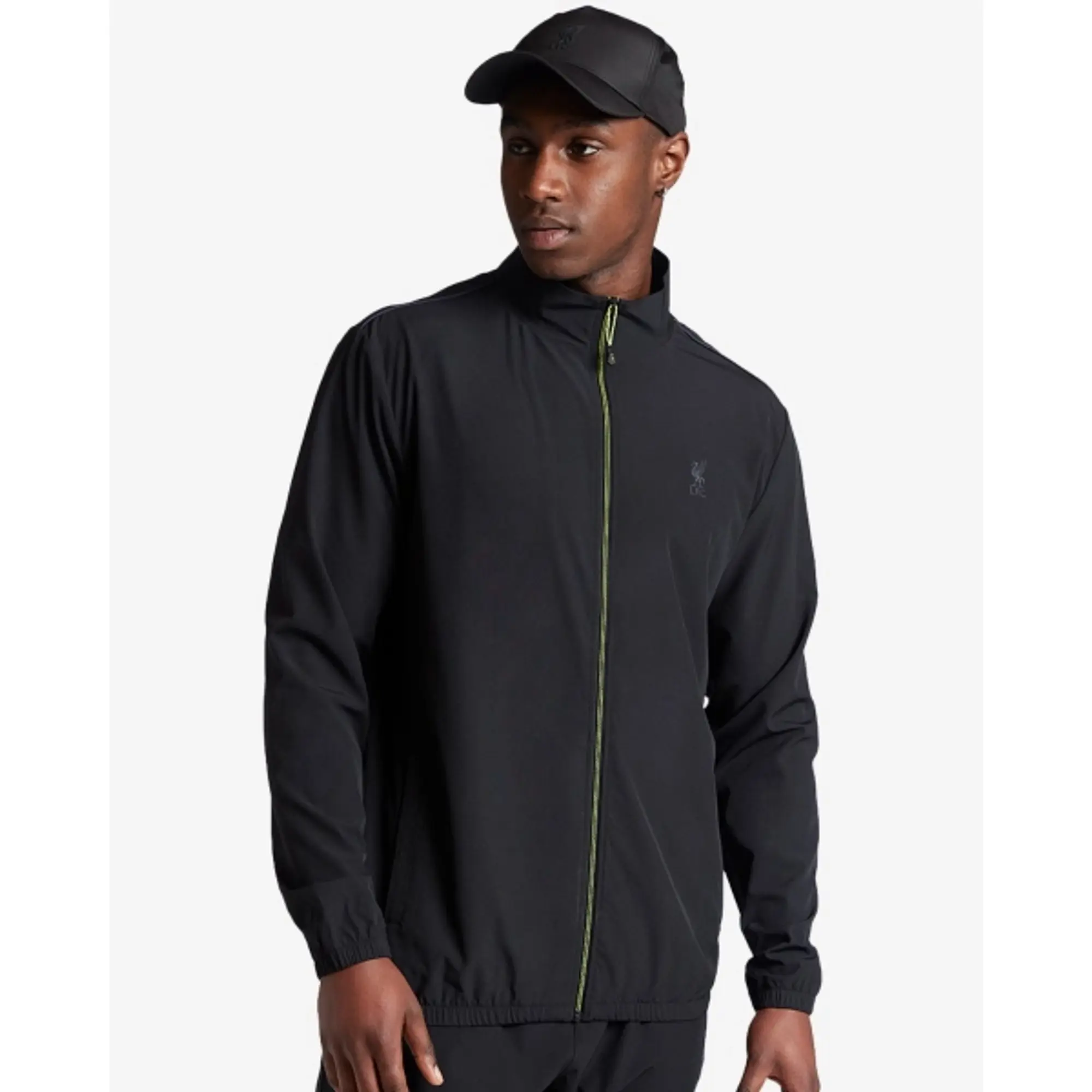 Liverpool FC LFC Adults Zip Through Funnel Neck Track Top Black