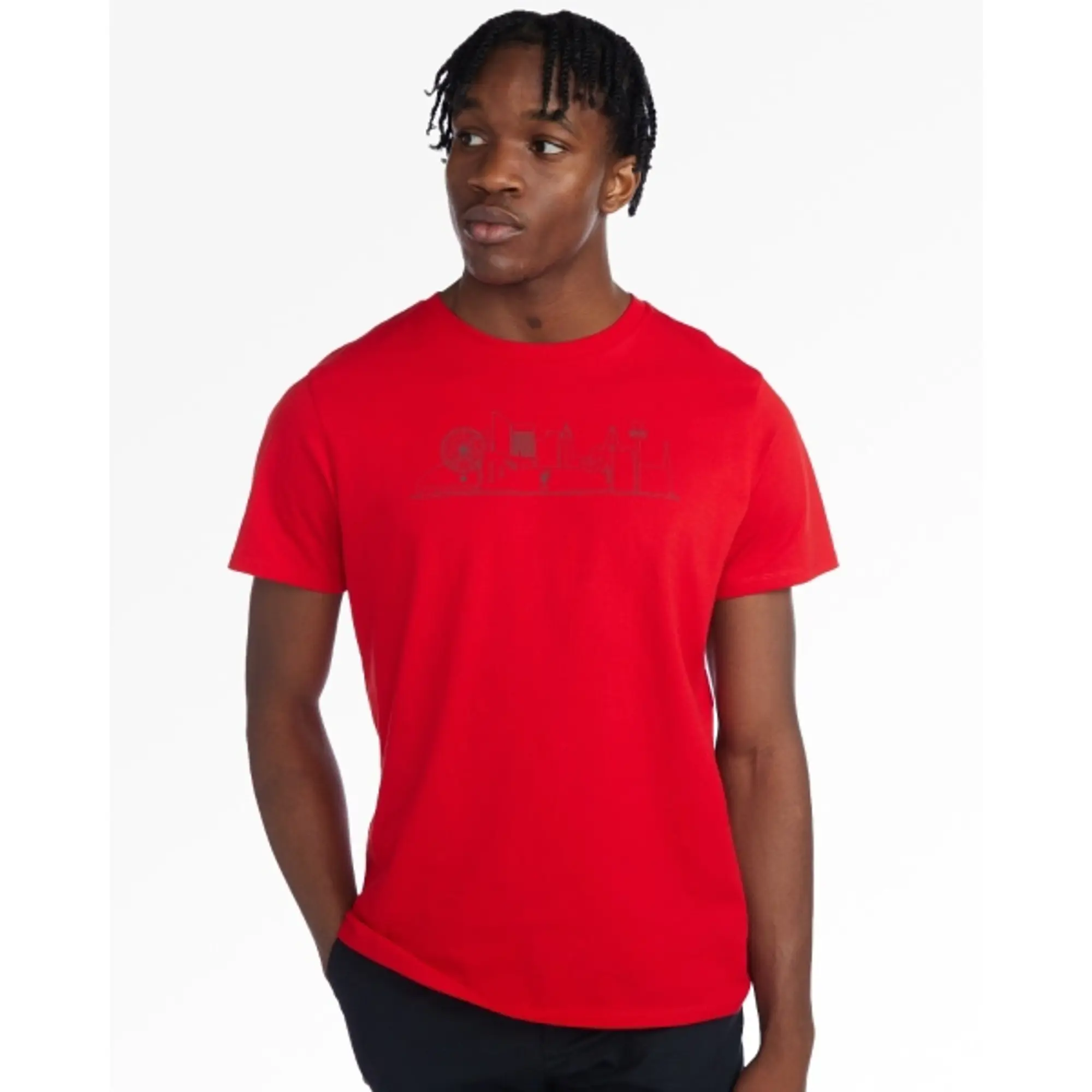 Liverpool FC LFC Mens Liverpool Skyline Tee Red