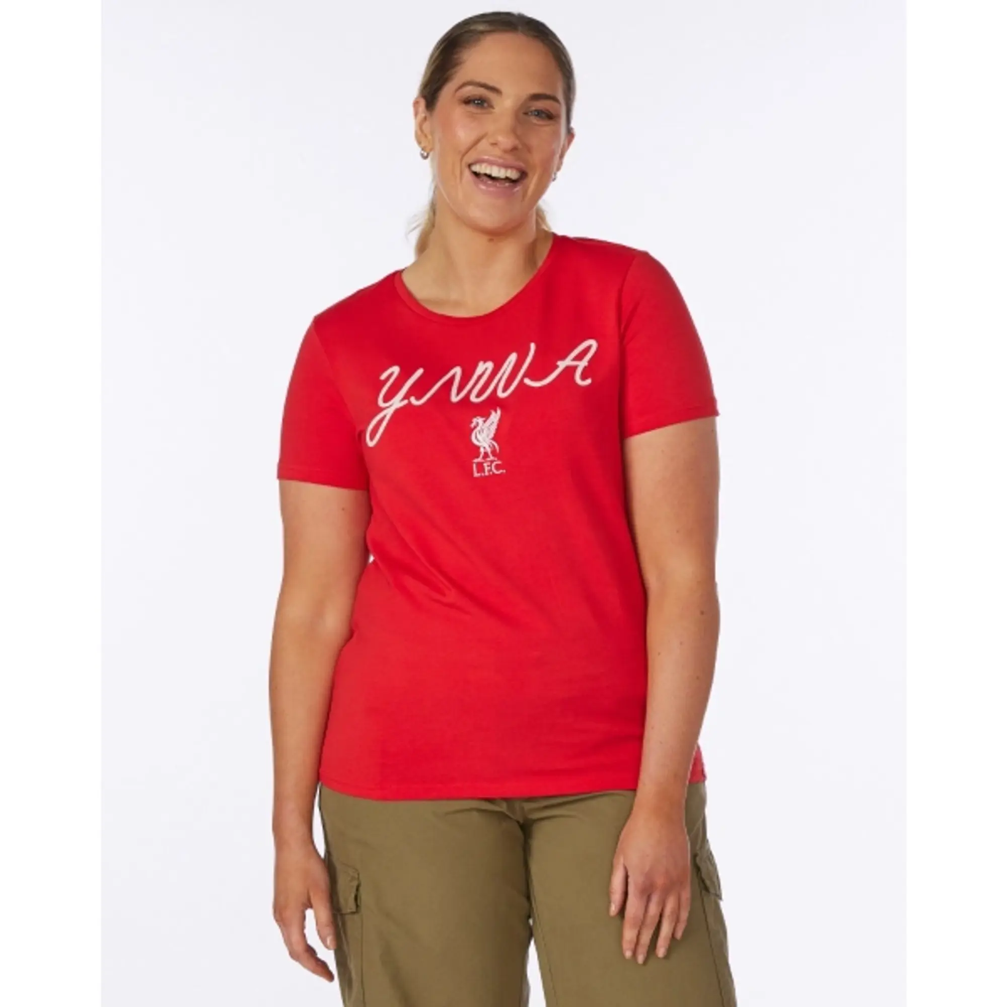 Liverpool FC LFC Womens YNWA Script Tee Red