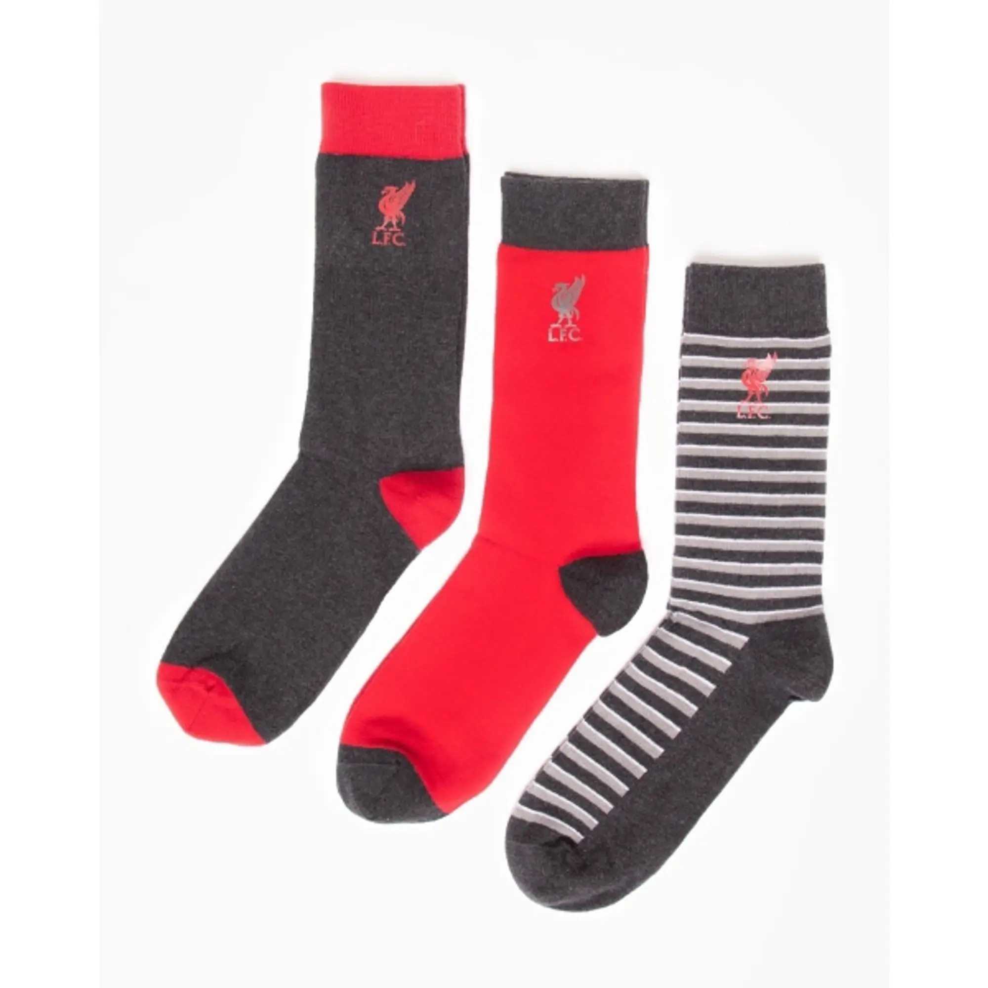 Liverpool FC LFC Mens 3pk Design Socks