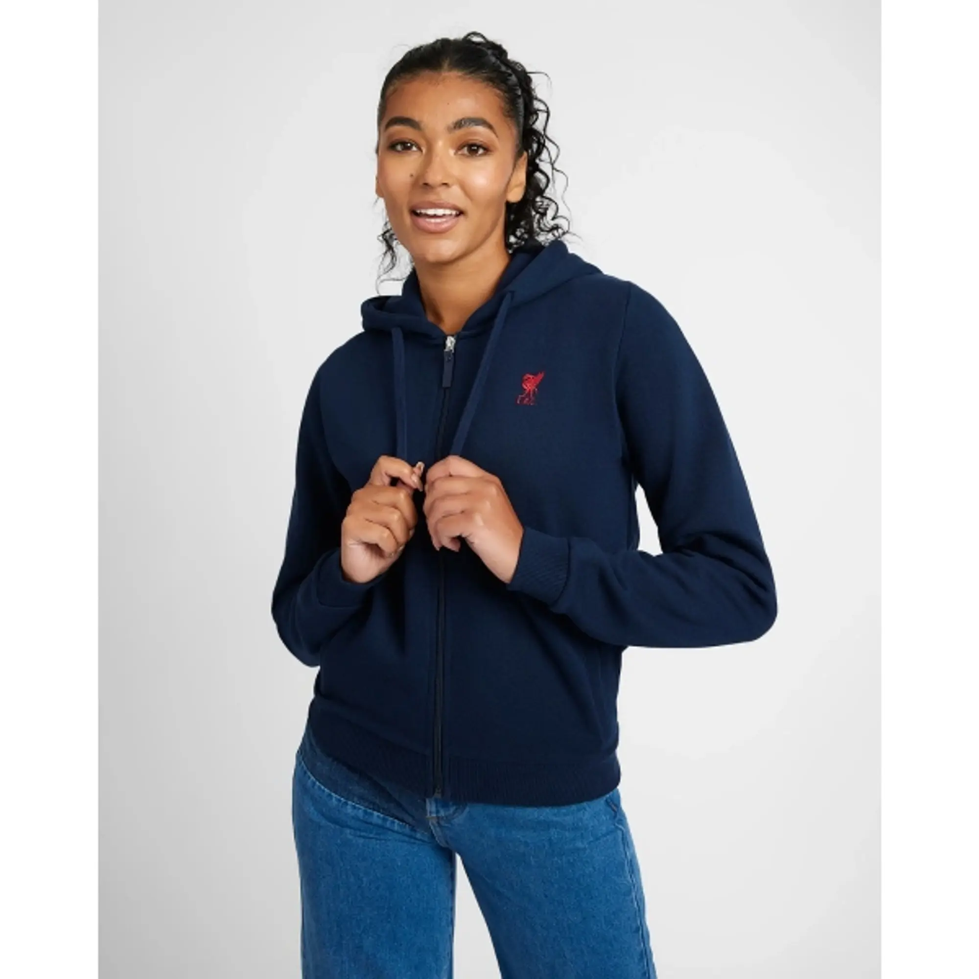 Liverpool FC LFC Womens Zip Through Hoody Navy