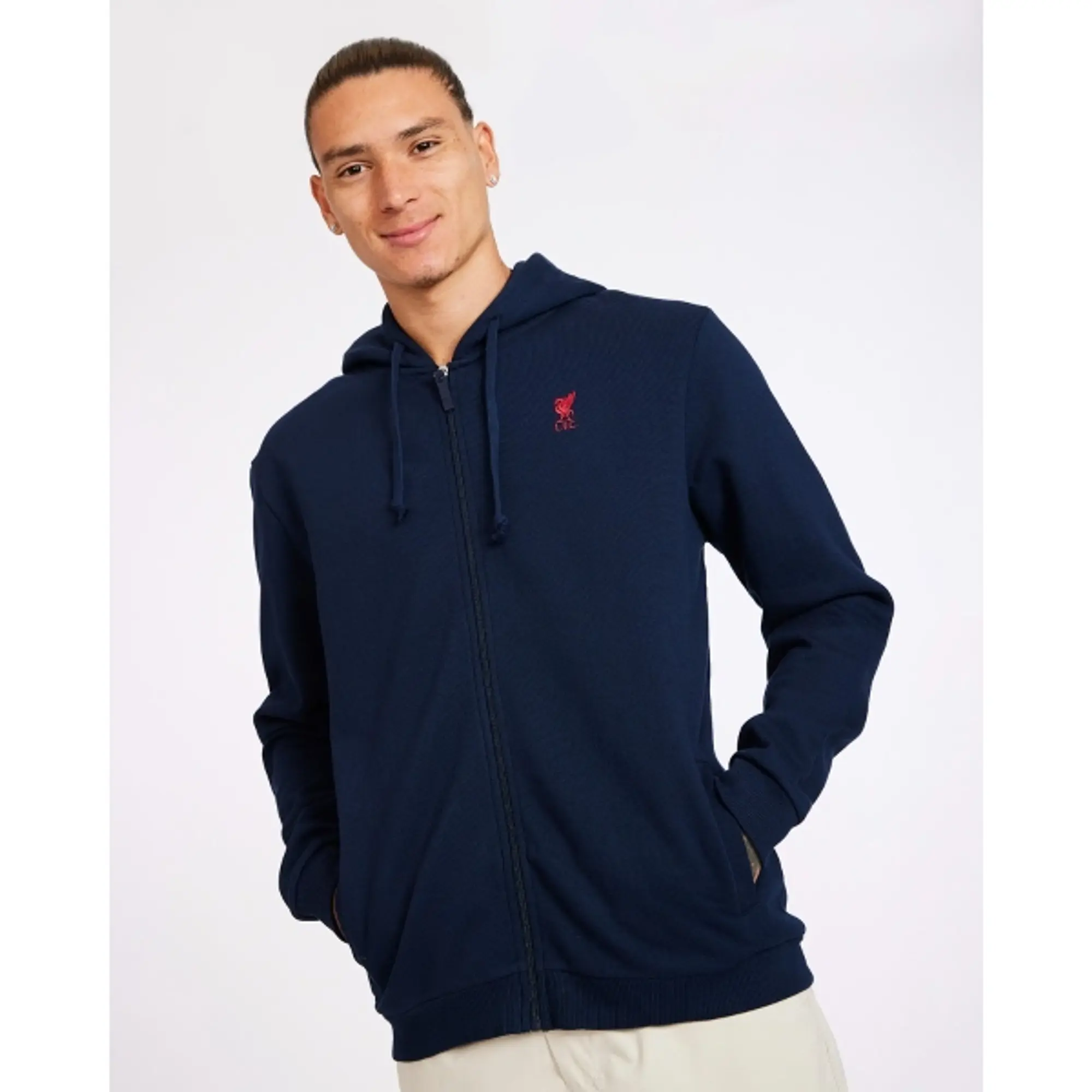 Liverpool FC LFC Zip Through Hoody Navy