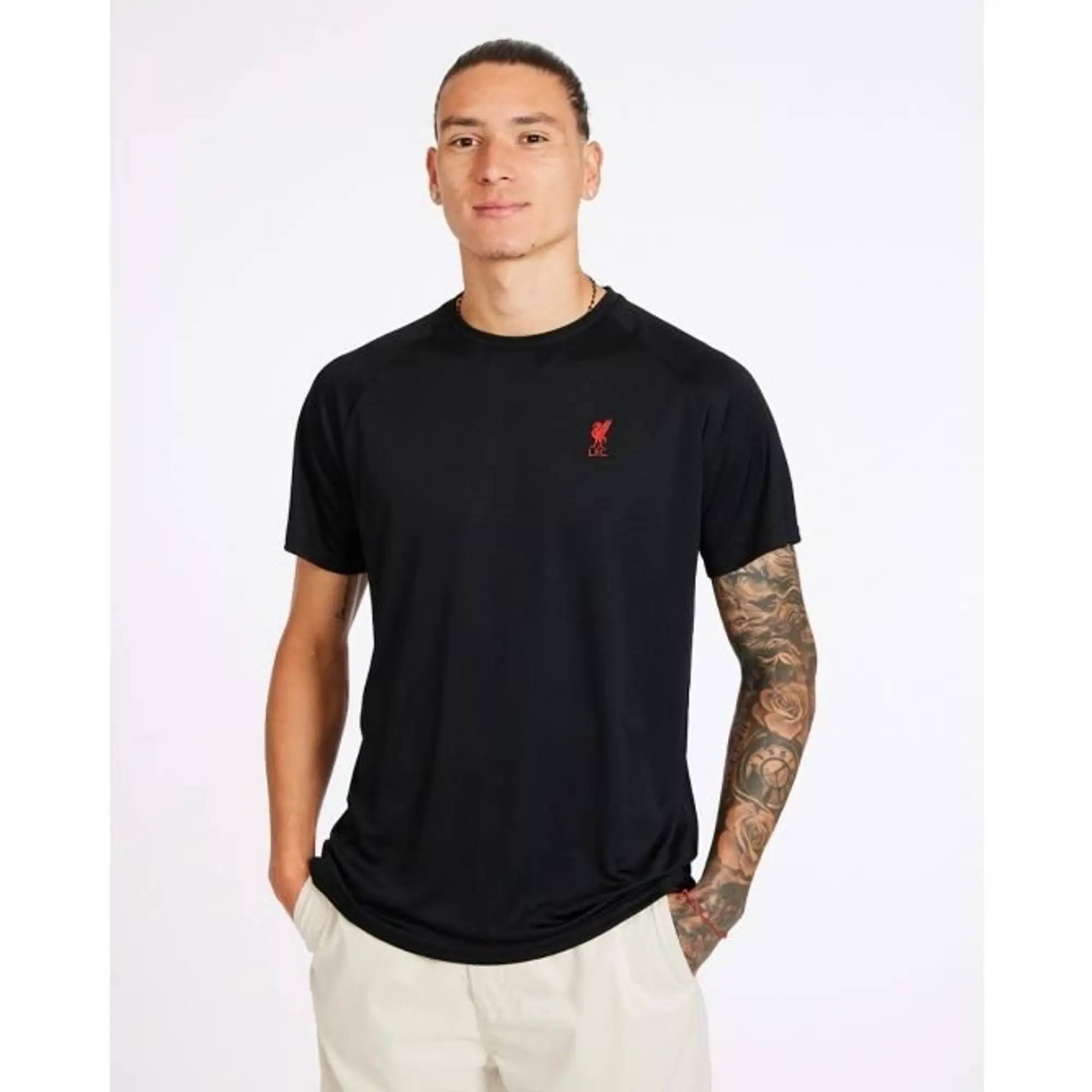 Liverpool FC LFC Adults Liverbird Emblem Tee Black