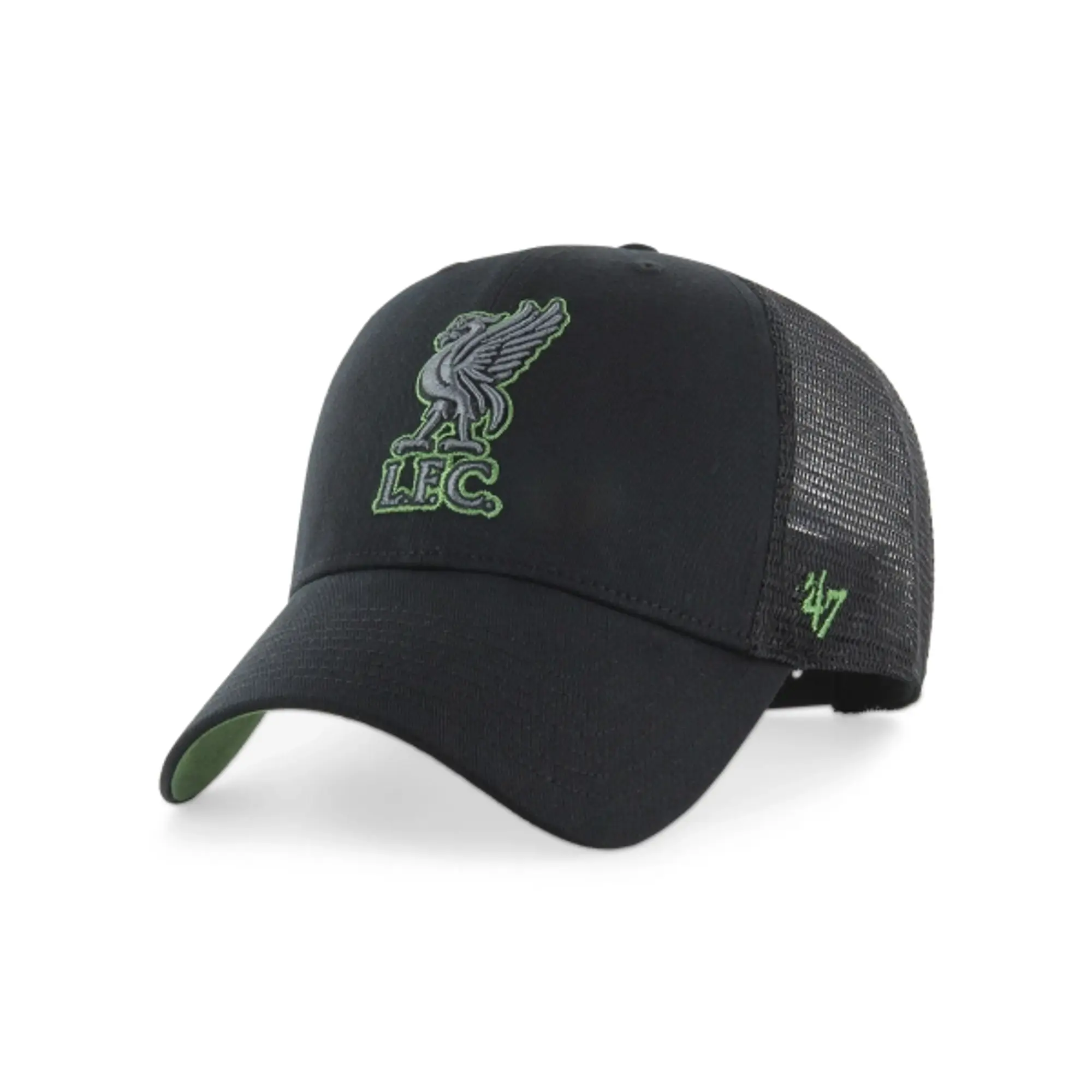Liverpool FC LFC Mens 47 MVP Ballpark Mesh Cap Black/Fatigue Green