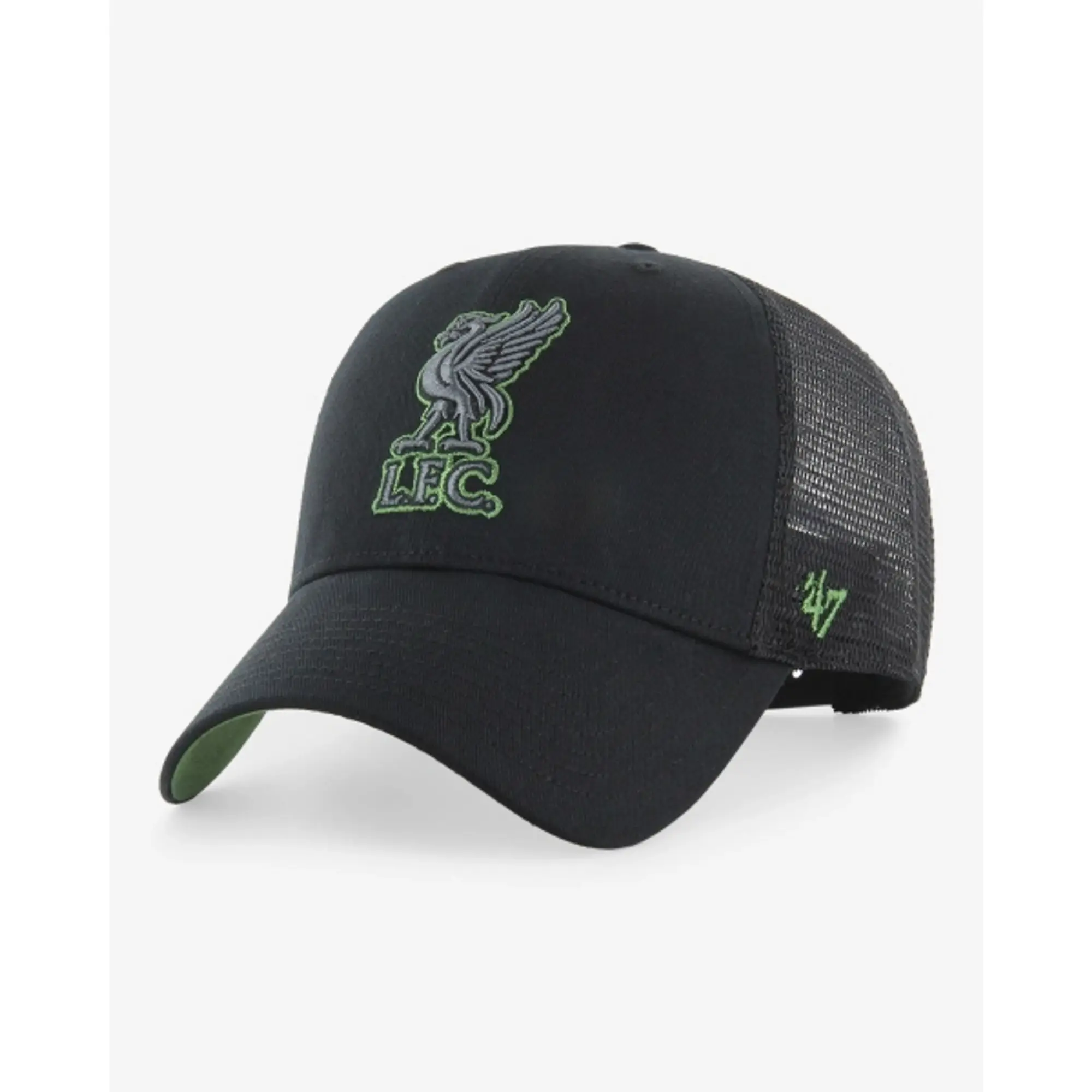 Liverpool FC LFC Mens 47 MVP Ballpark Mesh Cap Black/Fatigue Green