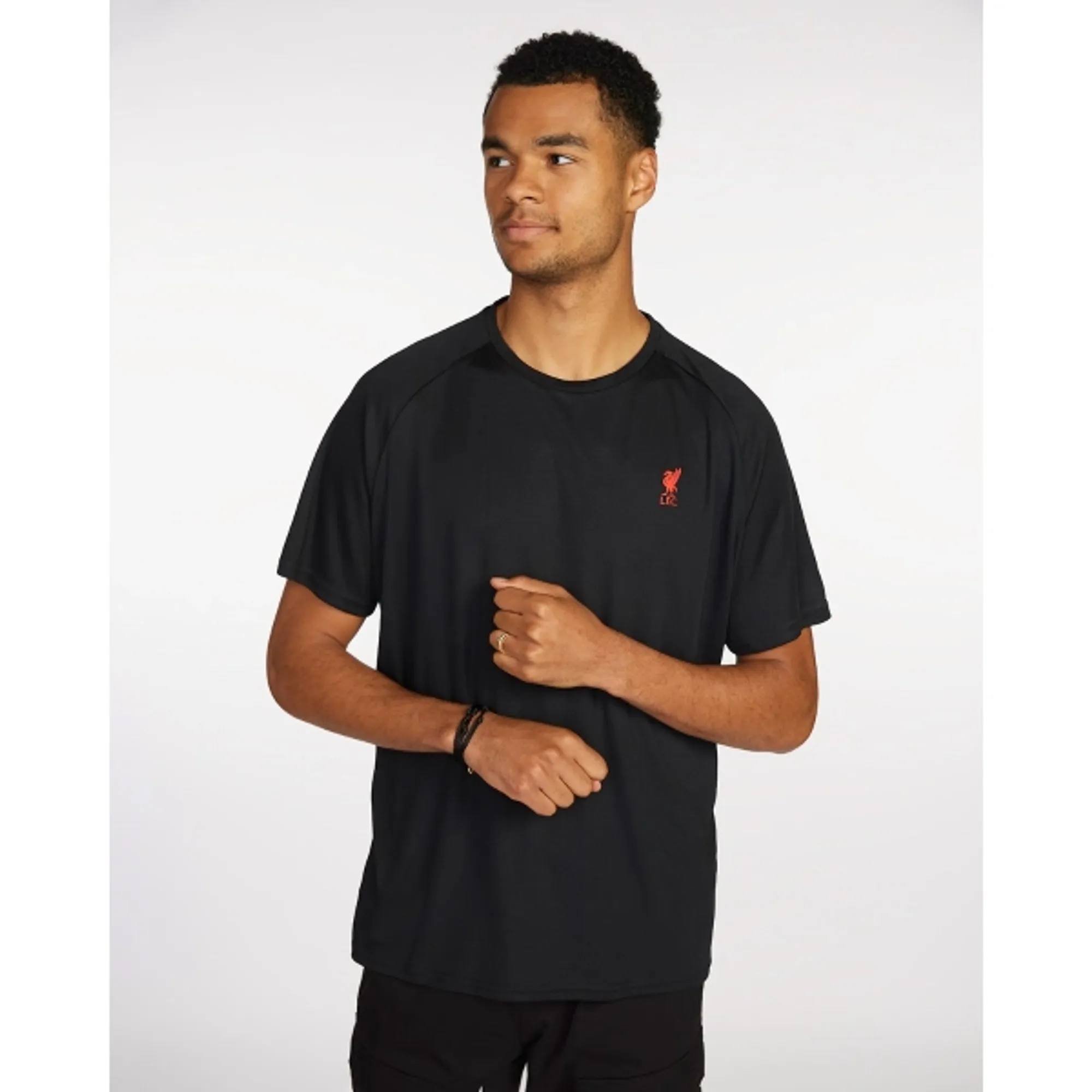 Liverpool FC LFC Mens Raglan Tee Black