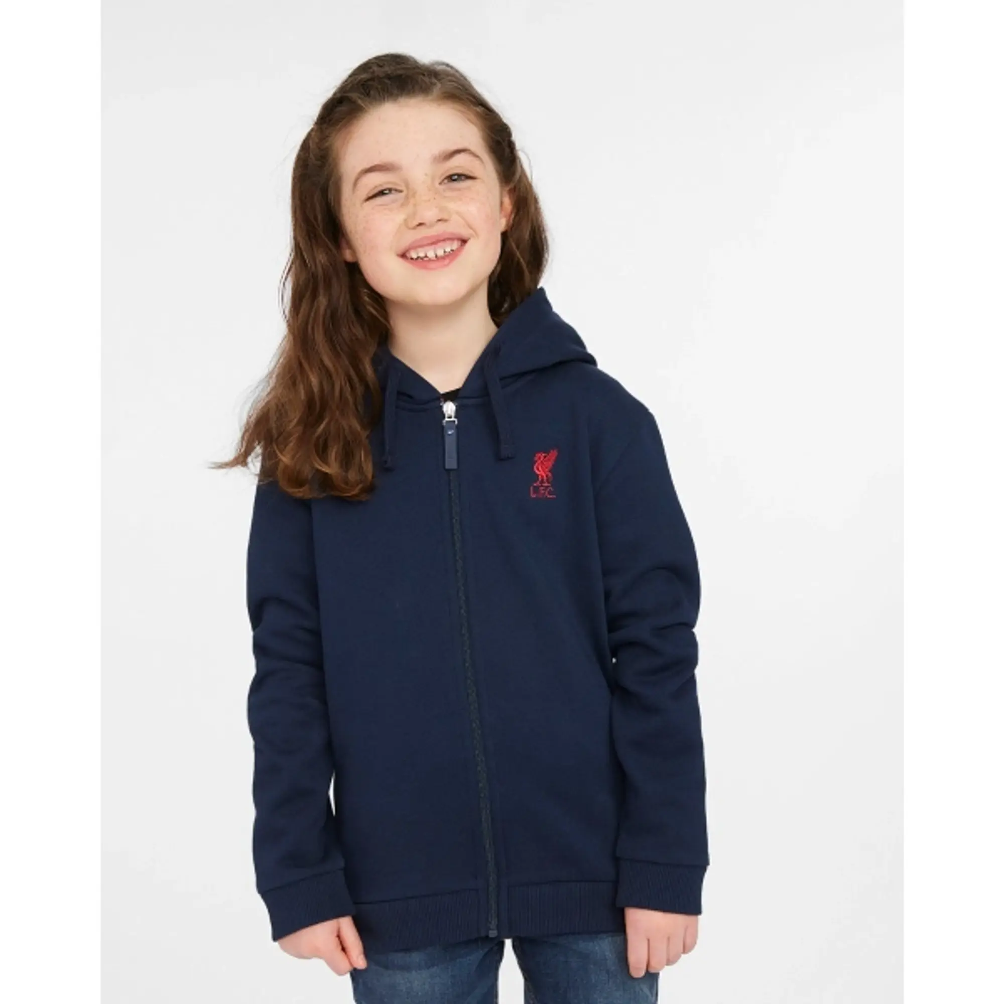 Liverpool FC LFC Junior Zip Through Hoody Navy